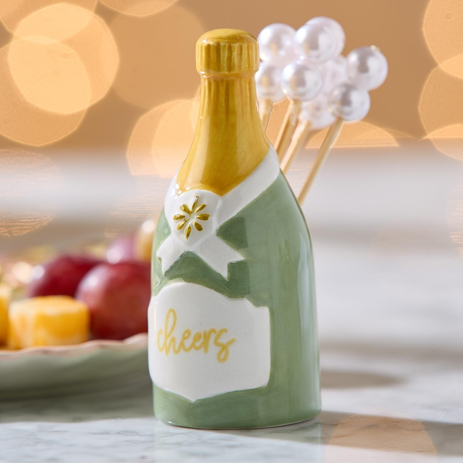 Champagne Bottle Pick Holder w/ 20 Picks