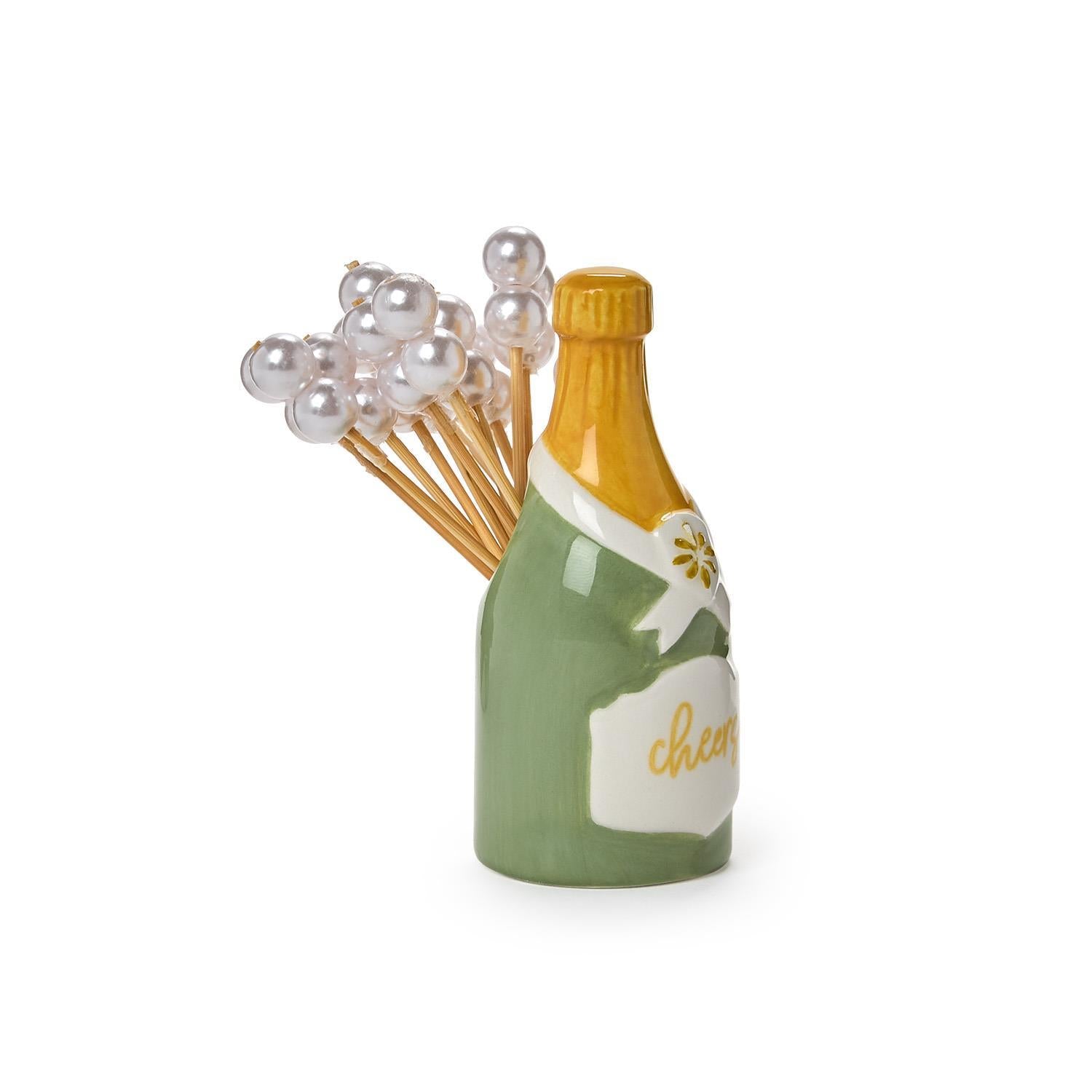 Champagne Bottle Pick Holder w/ 20 Picks