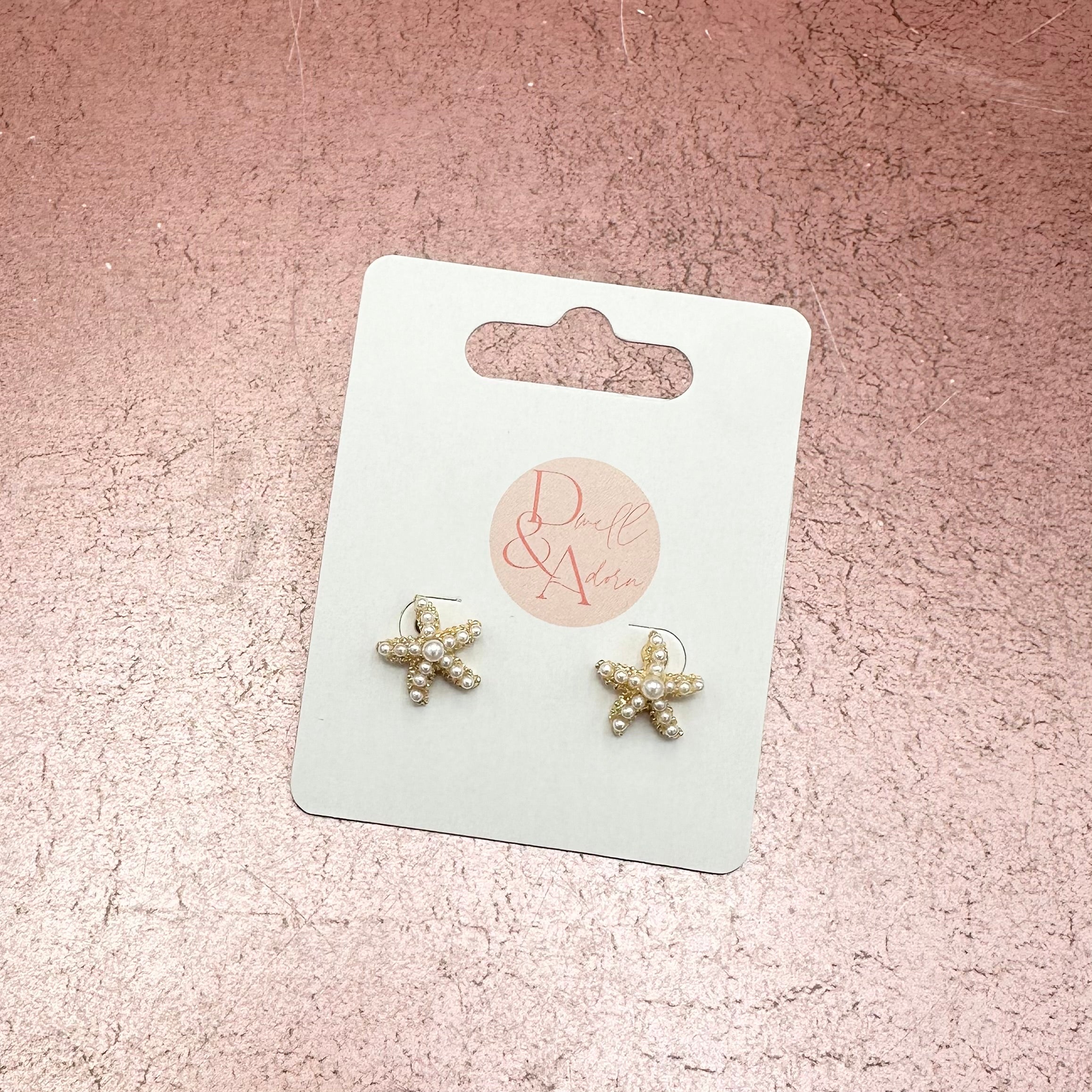 Pearl Starfish Stud Earrings
