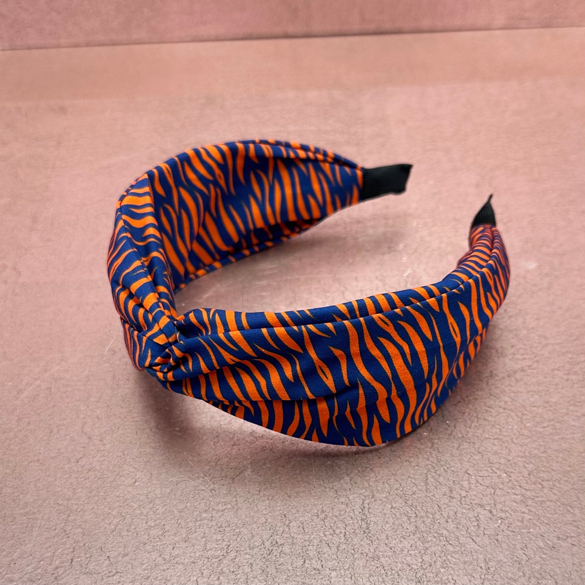 Navy & Orange Tiger Stripe Headband