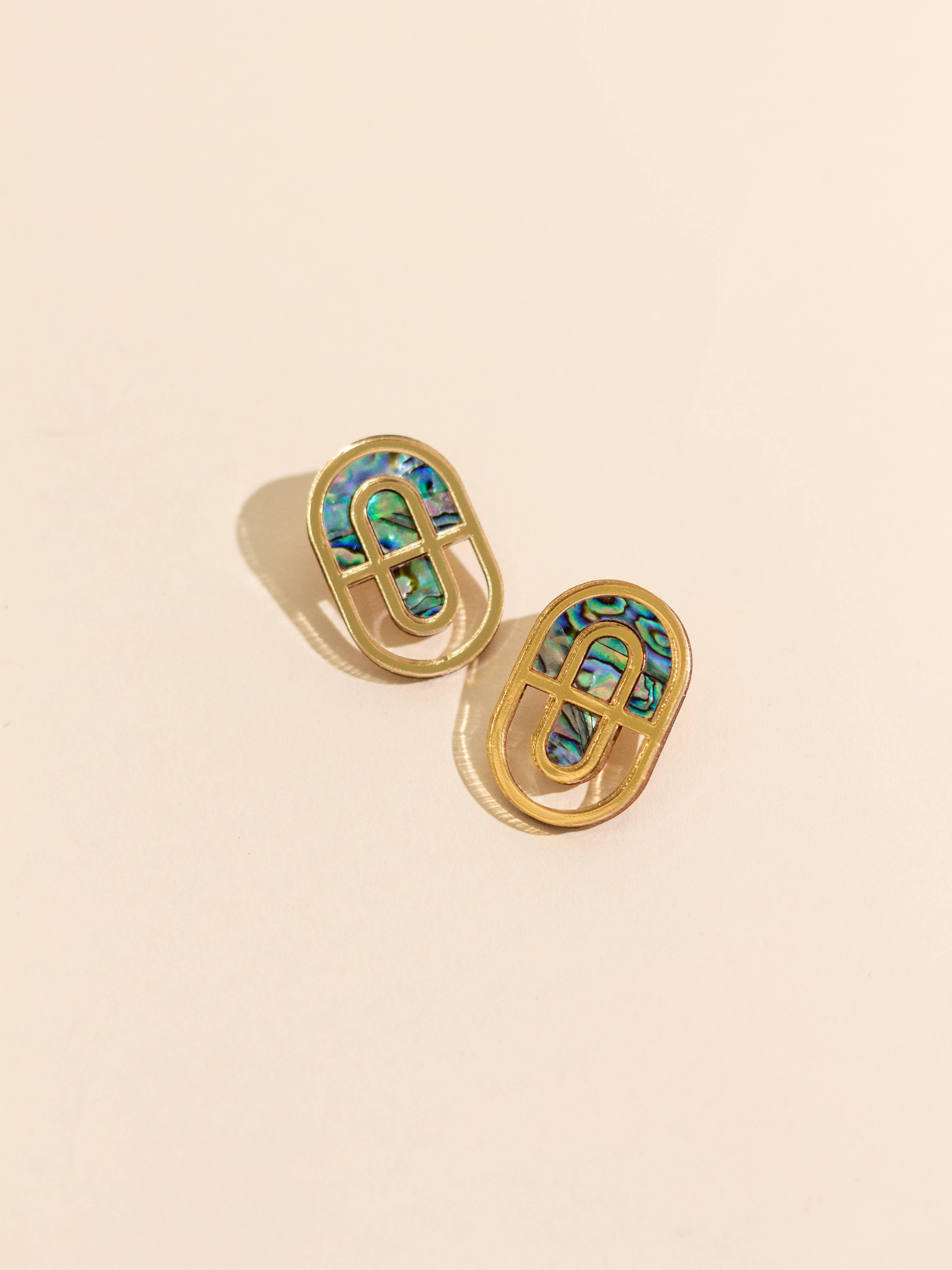 Devin 1  Abalone Shell Stud Earrings