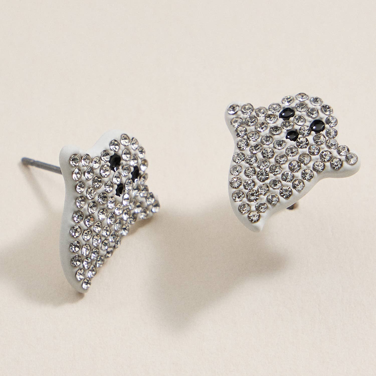 Rhinestone Ghost Stud Earrings