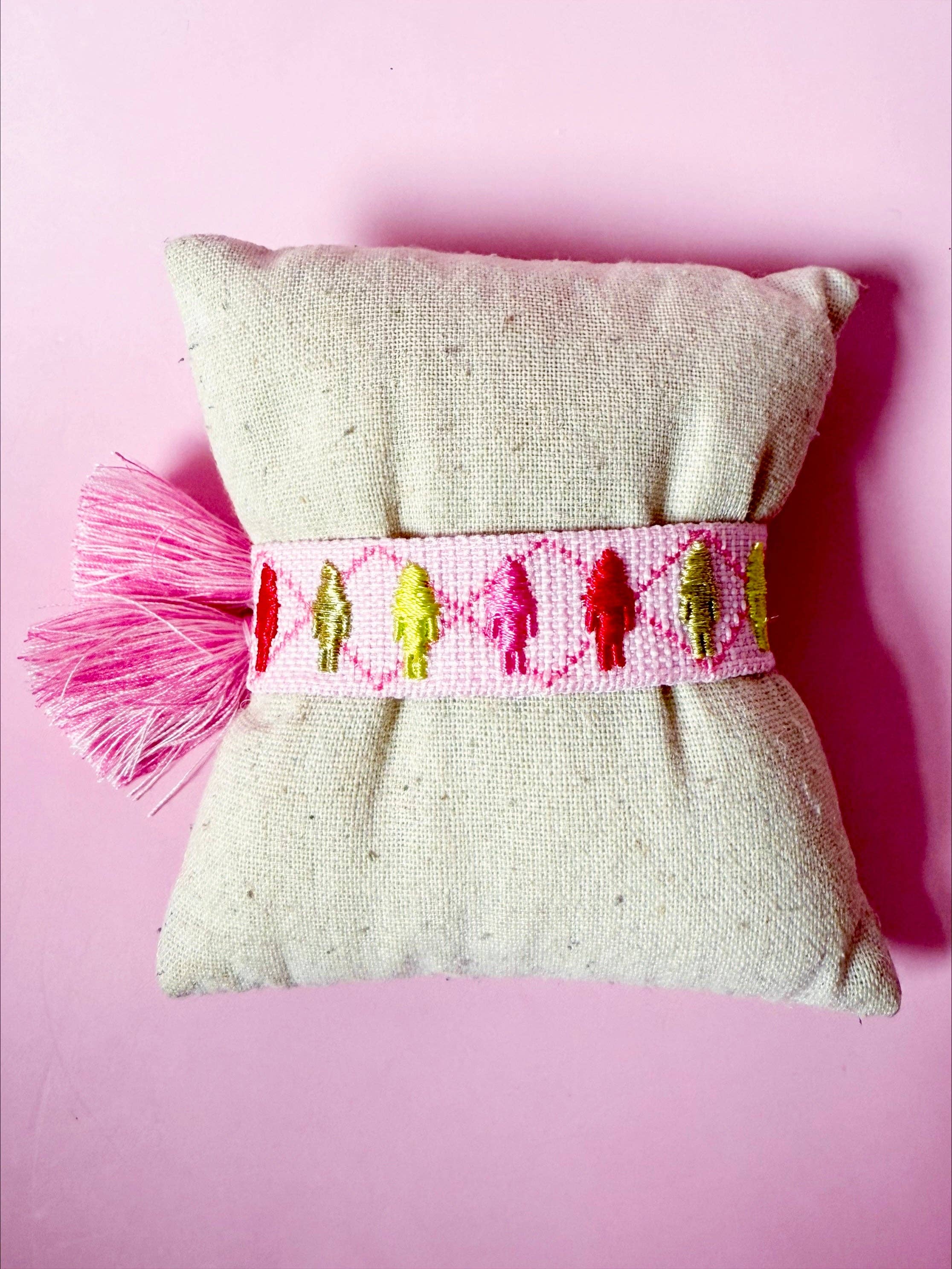 Pink Nutcracker Adjustable Woven Bracelet