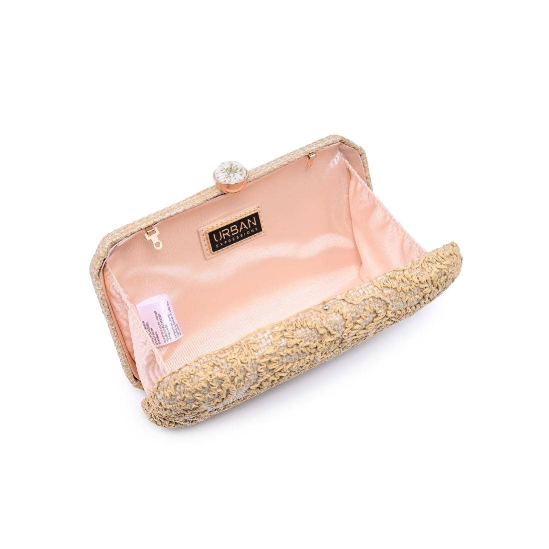 Carter Floral Natural Clutch