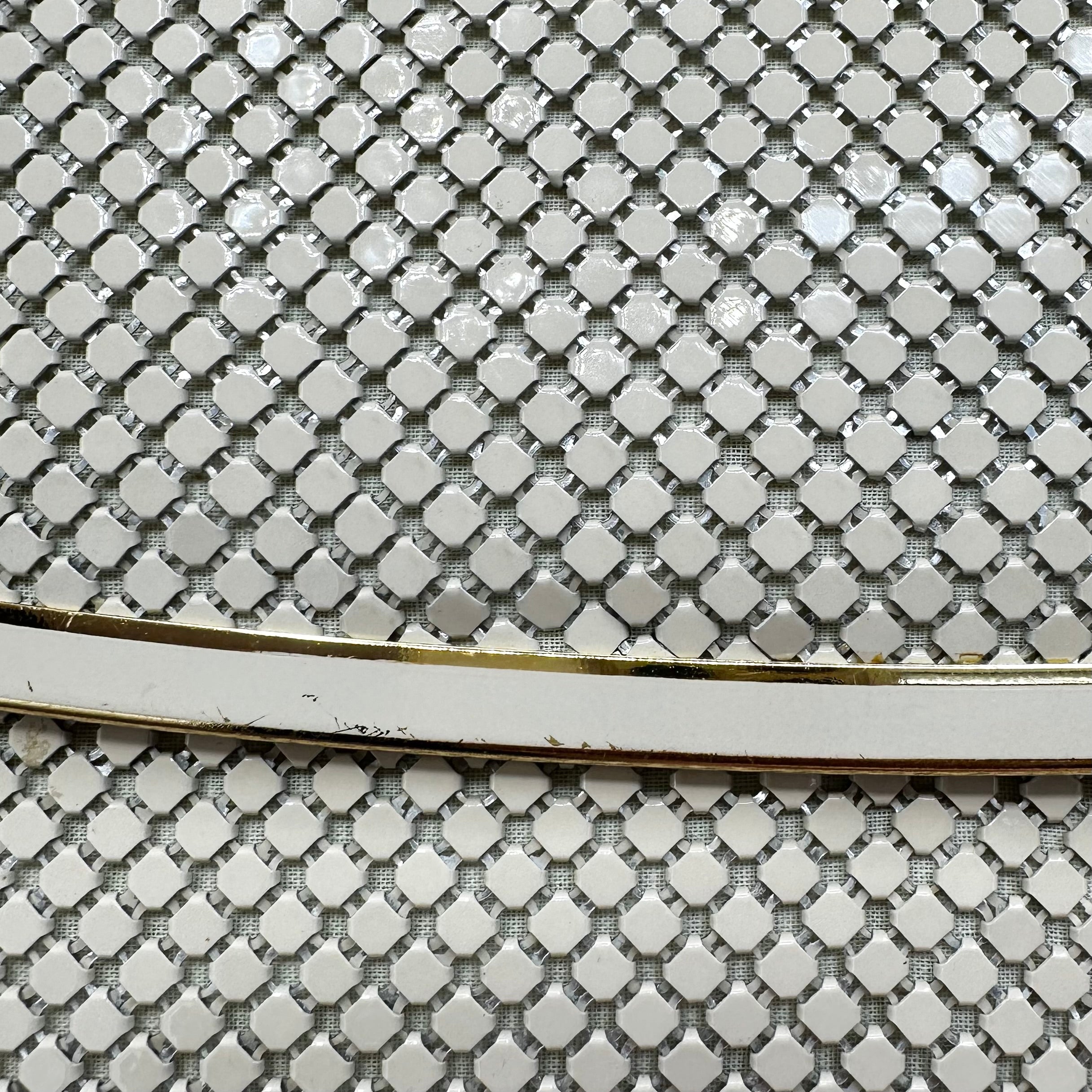Vintage Cream Chain Metal Evening Purse
