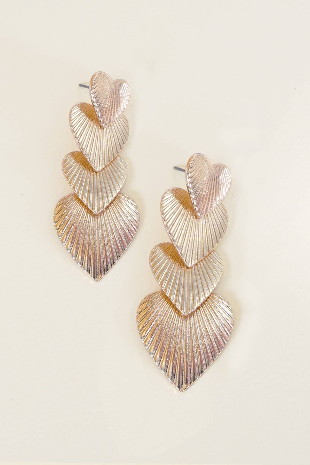Layered Heart Drop Earrings