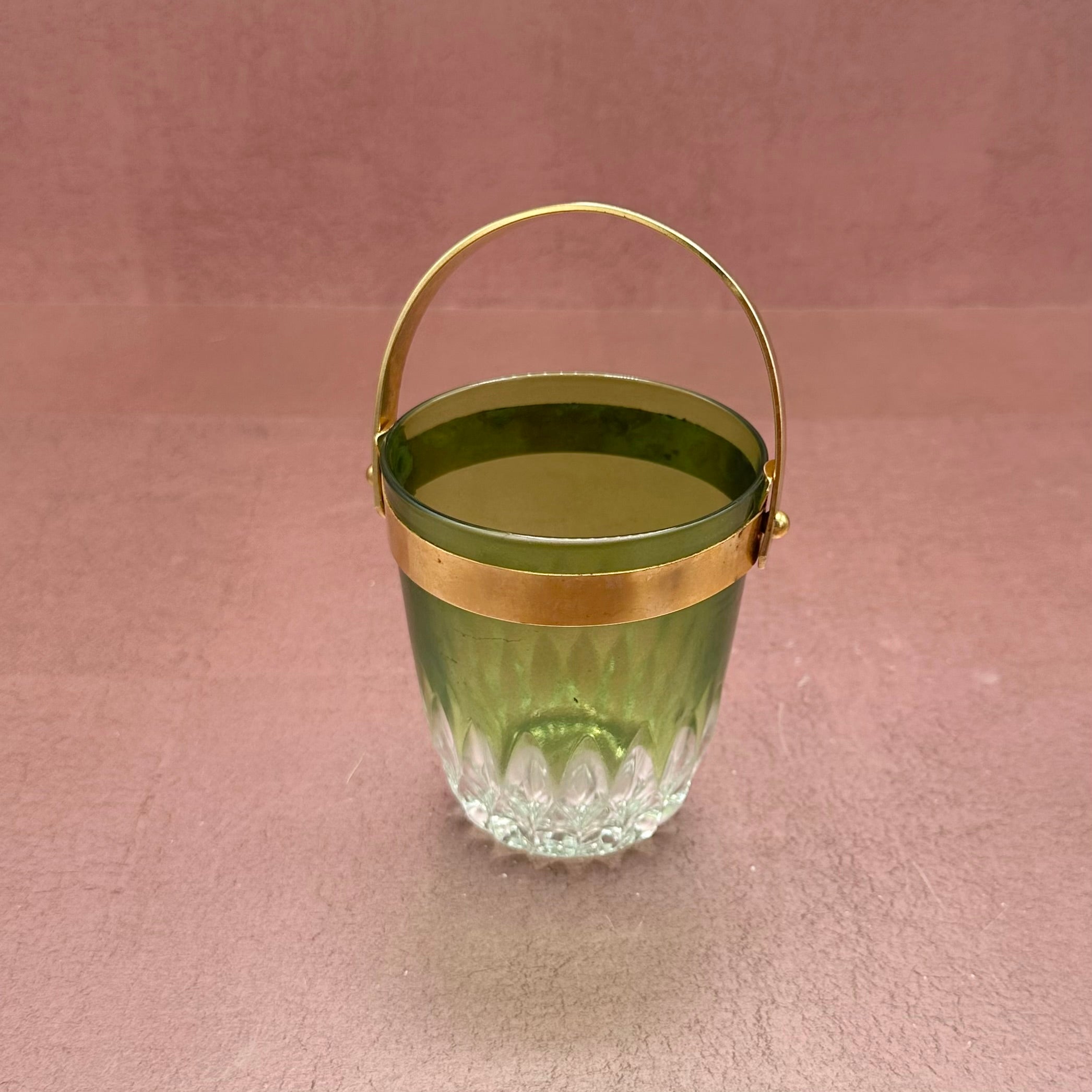 Green Glass Mini MCM Ice Bucket
