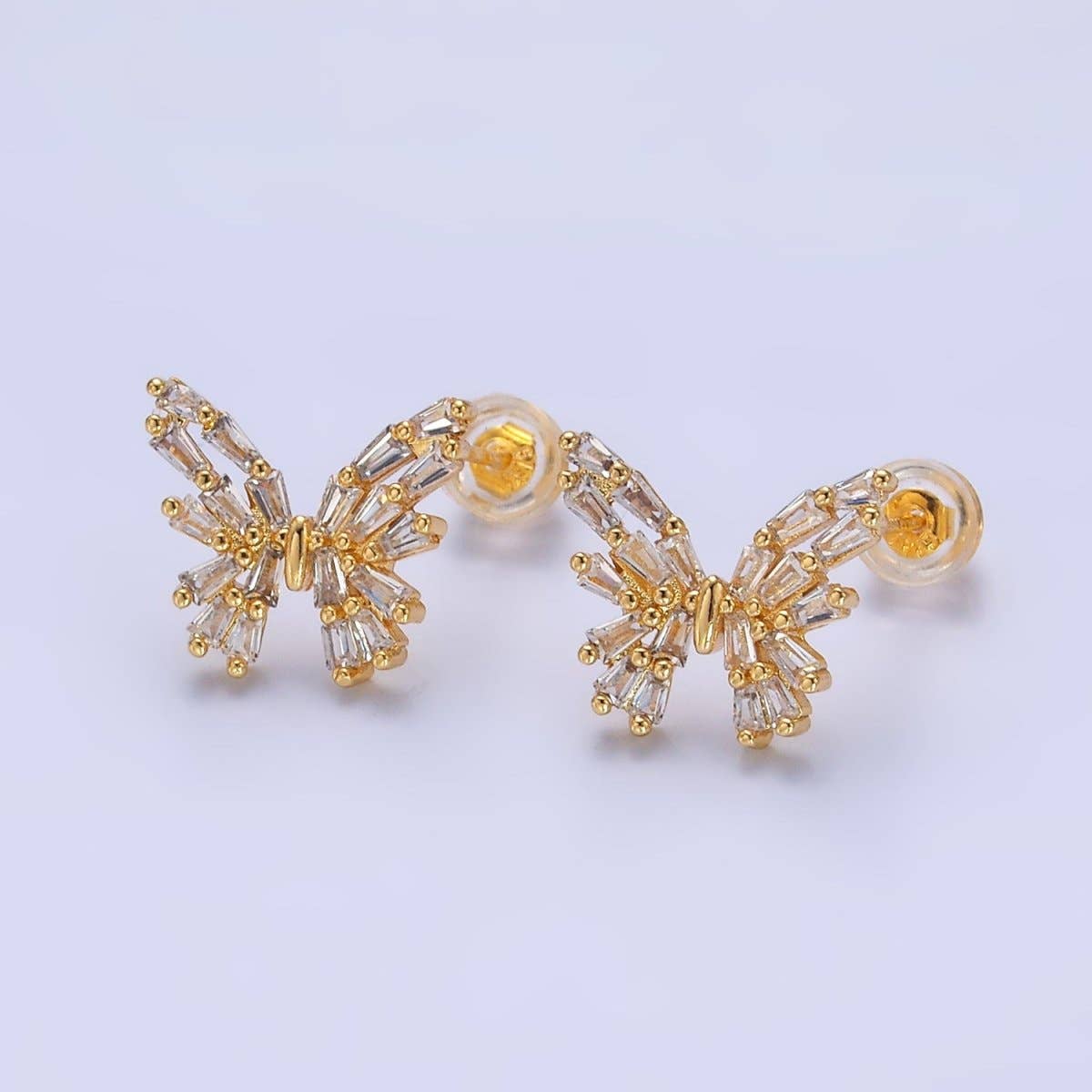 CZ Butterfly Stud Earrings