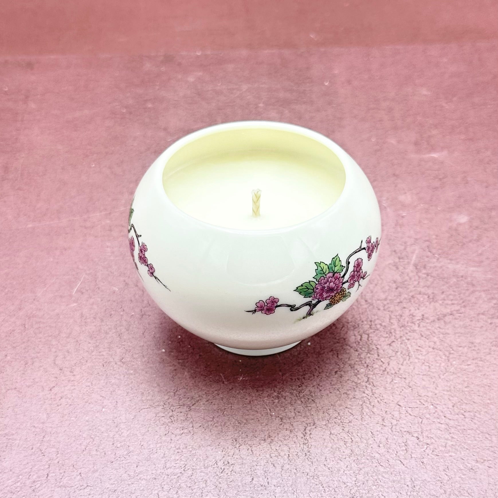 Lenox Vintage Cream Bowl w/ Chrysanthemums Candle