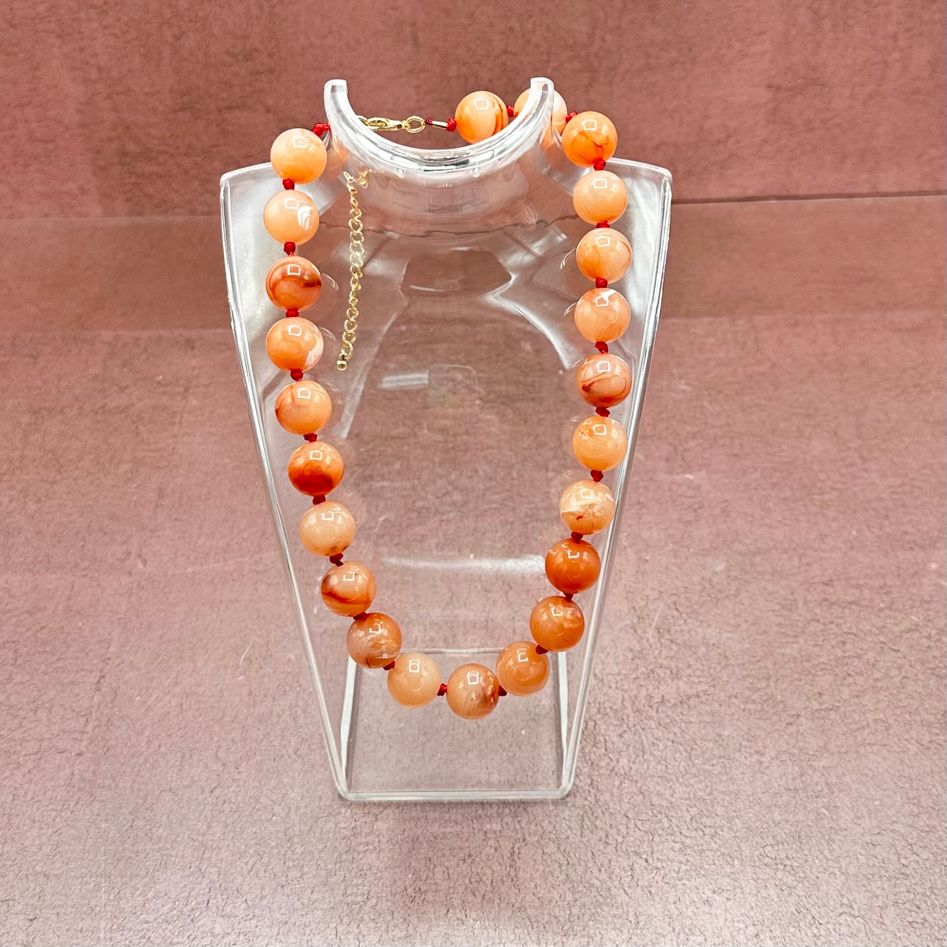 Round Bead & Knot Necklace