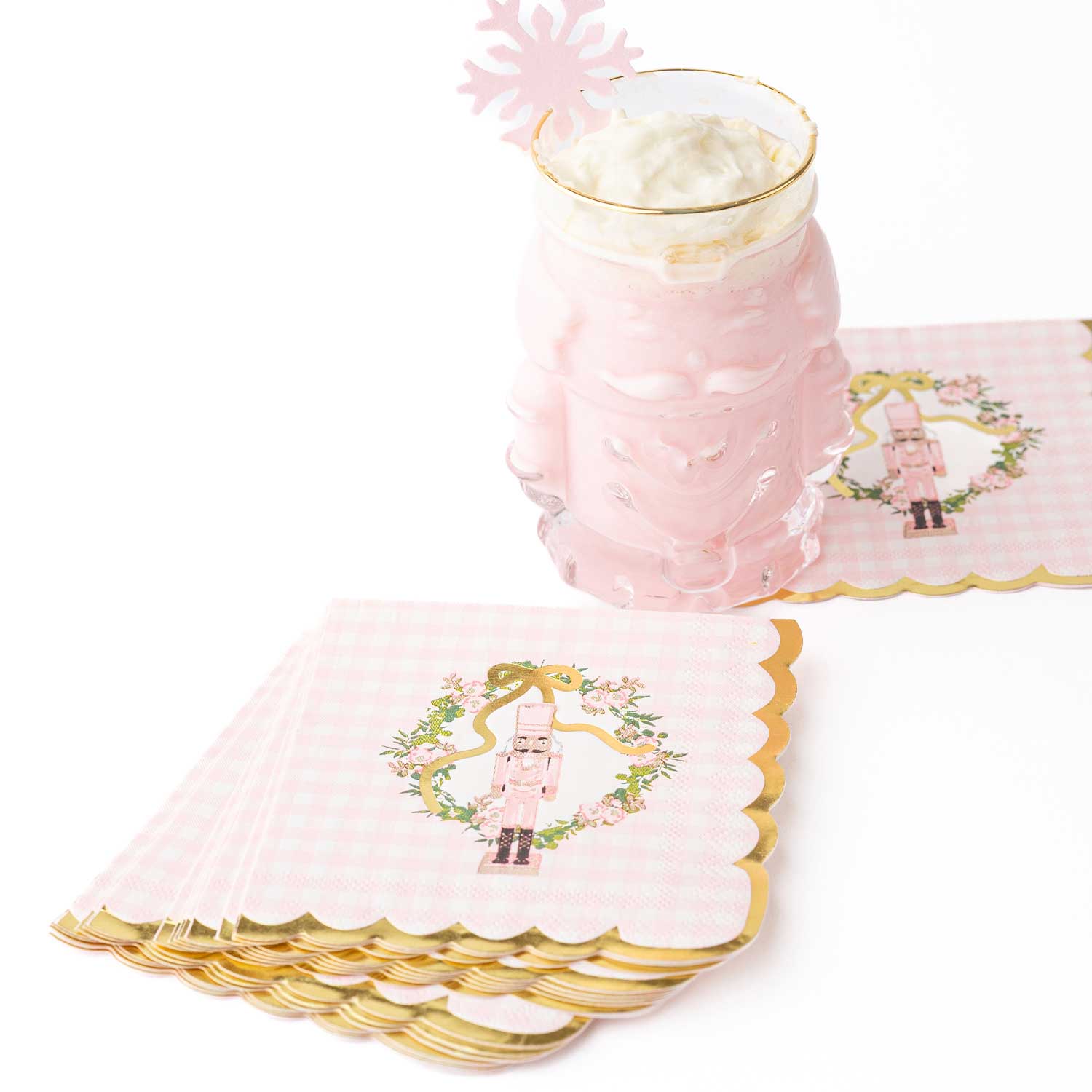 Sugarplum Gingham Paper Cocktail Napkin
