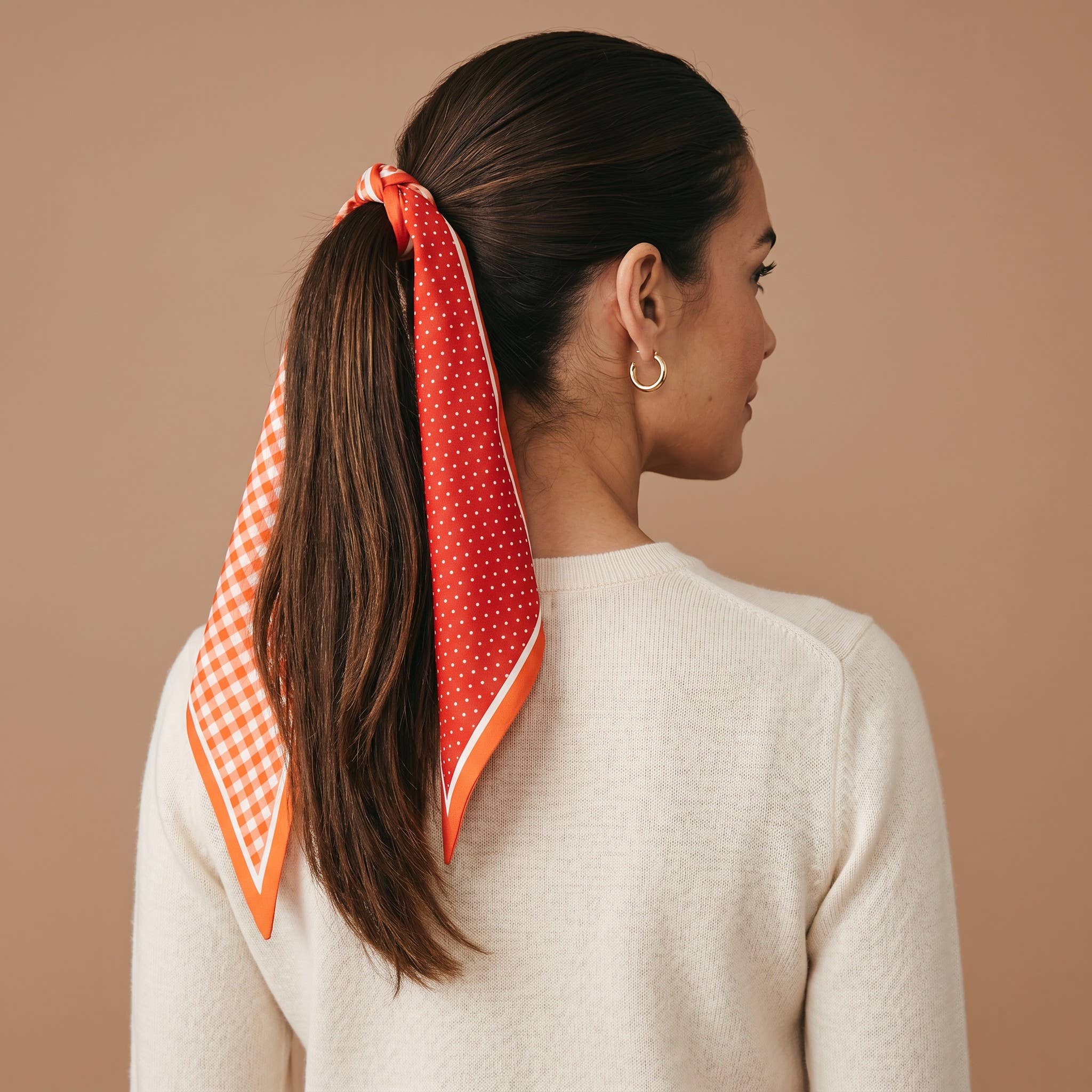 Twirl Scarf Gingham Orange