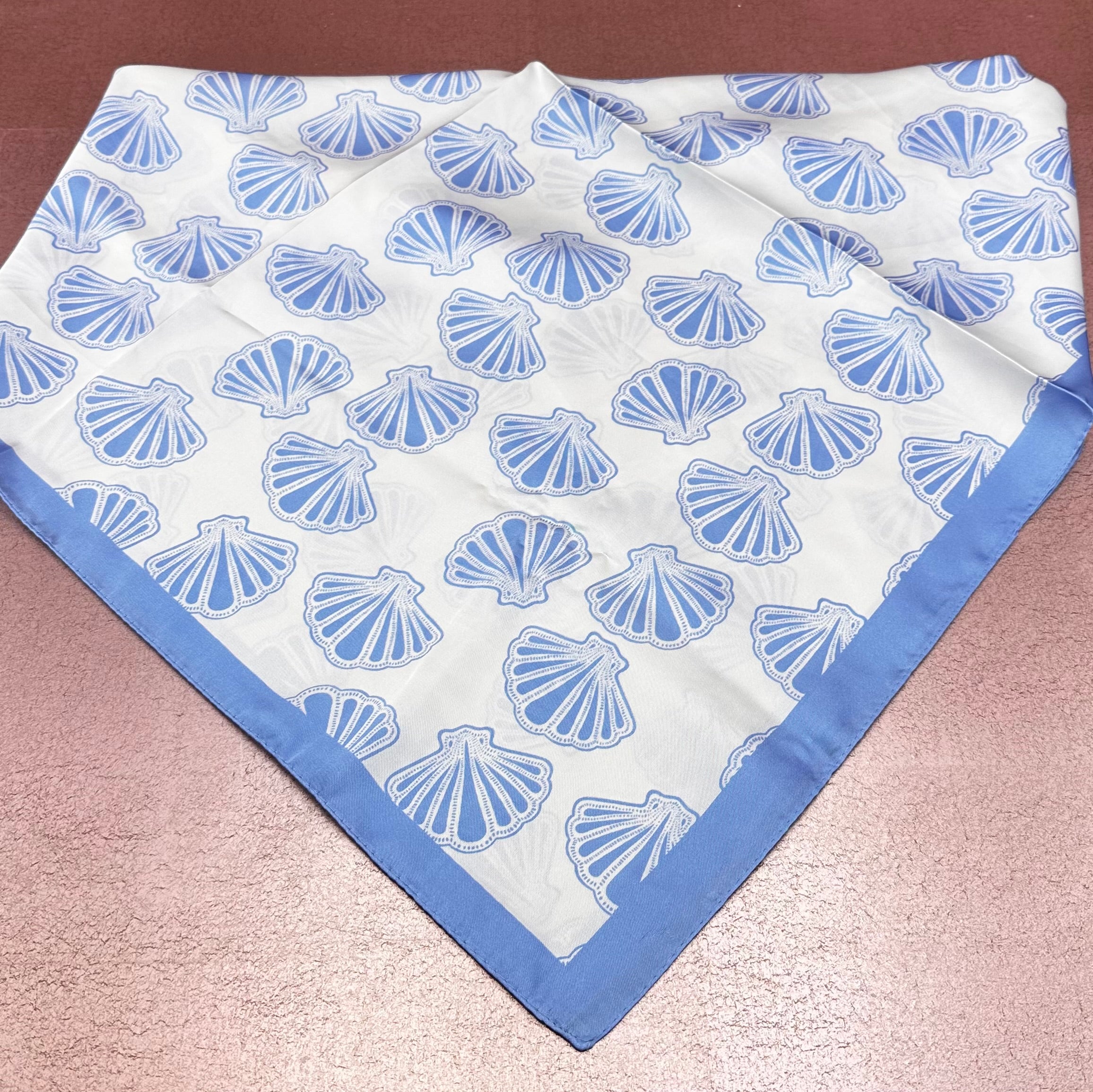 Blue & White Shell Scarf