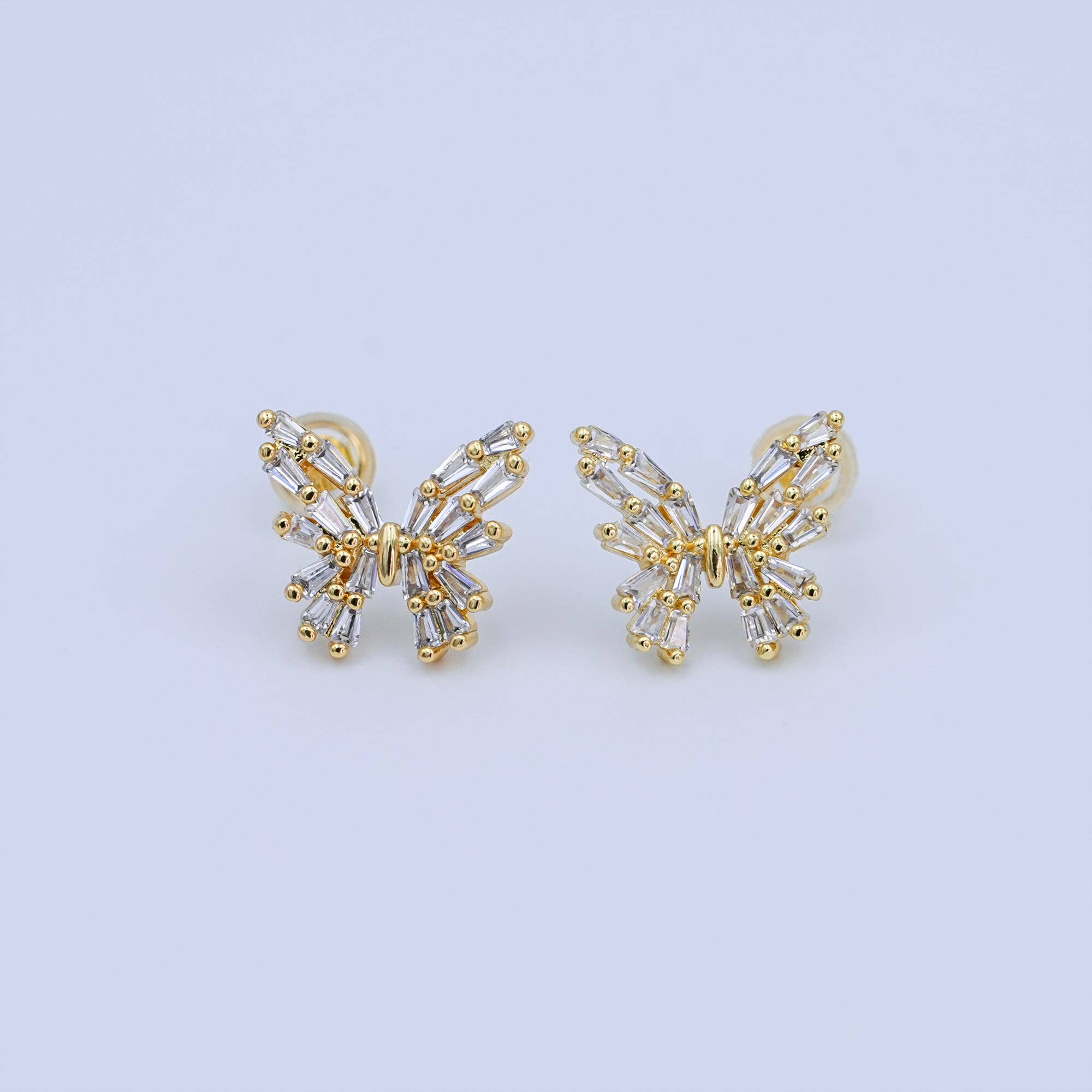 CZ Butterfly Stud Earrings