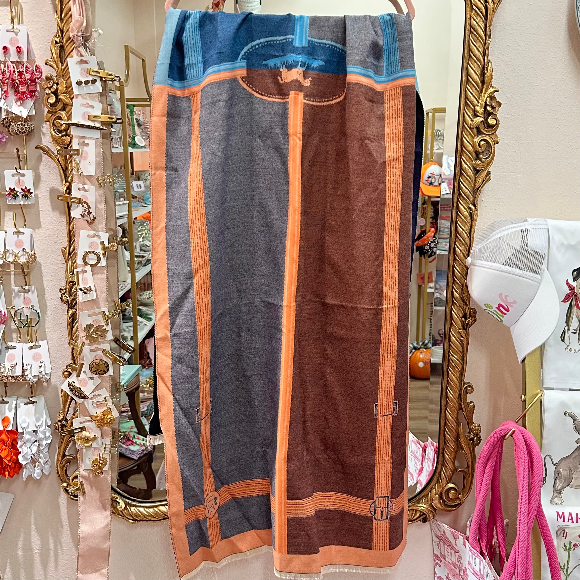 Faux Cashmere Color Block Shawl