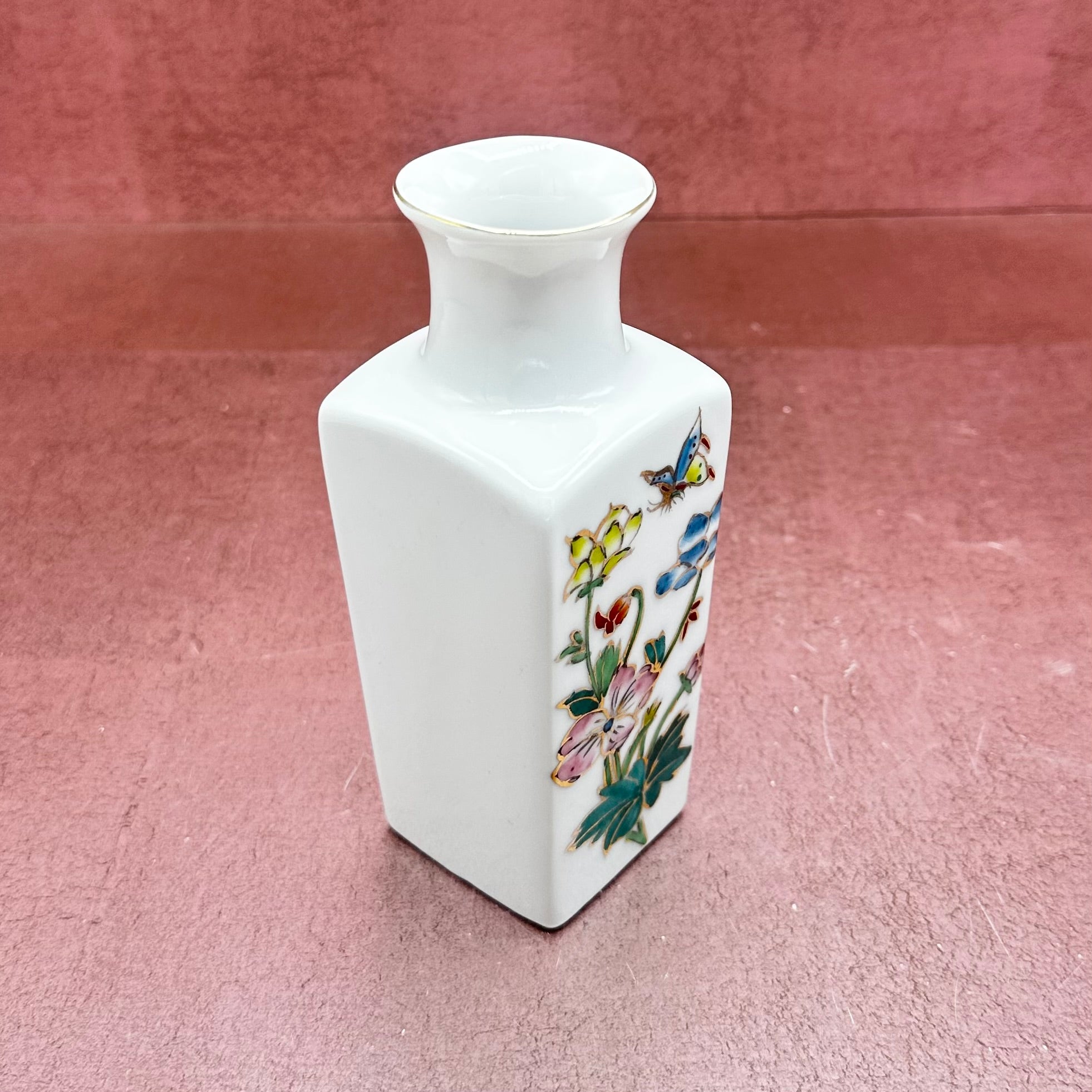Colorful Floral Butterfly Vase