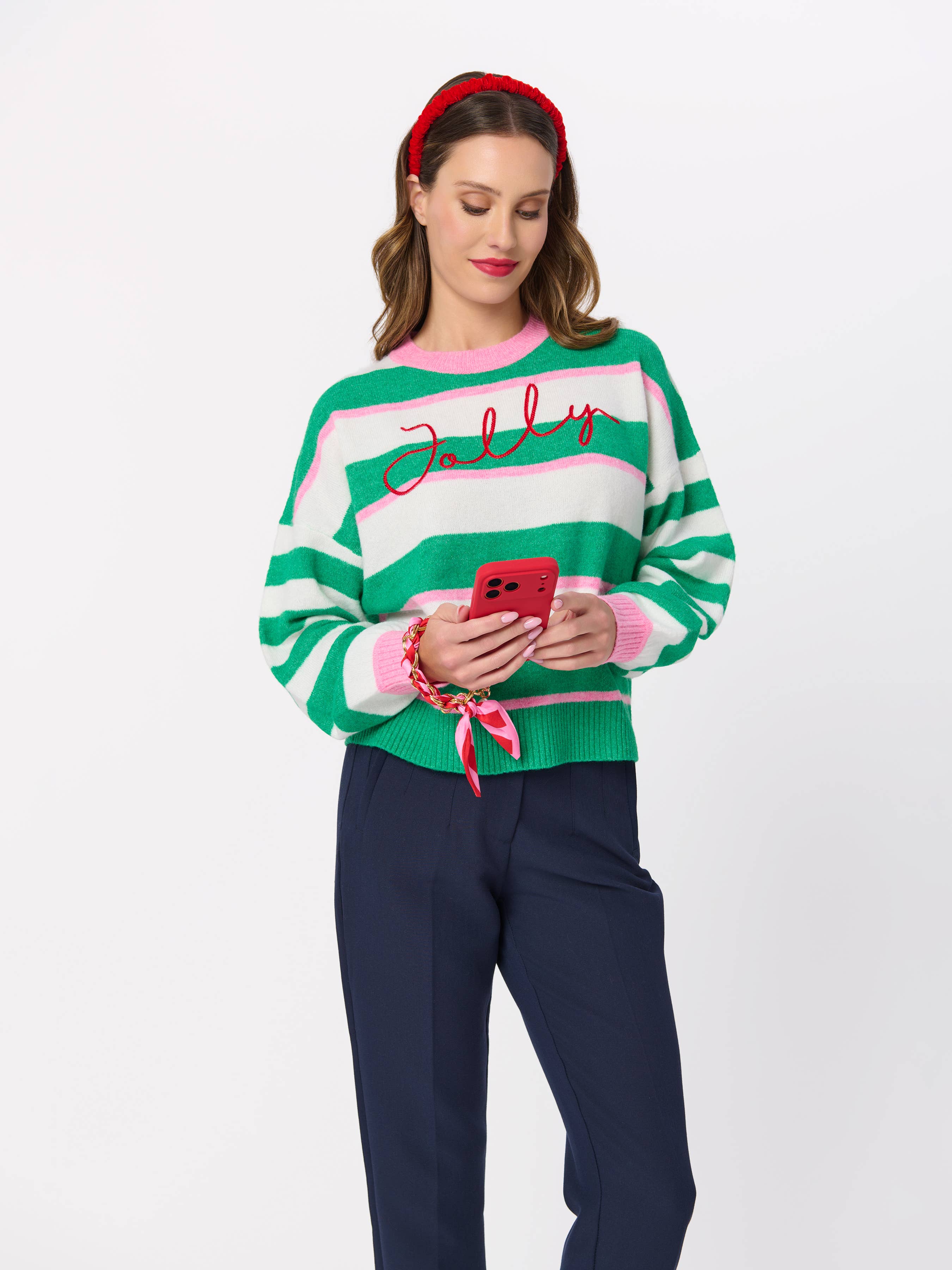 Multicolored Stripe Phone Wristlet
