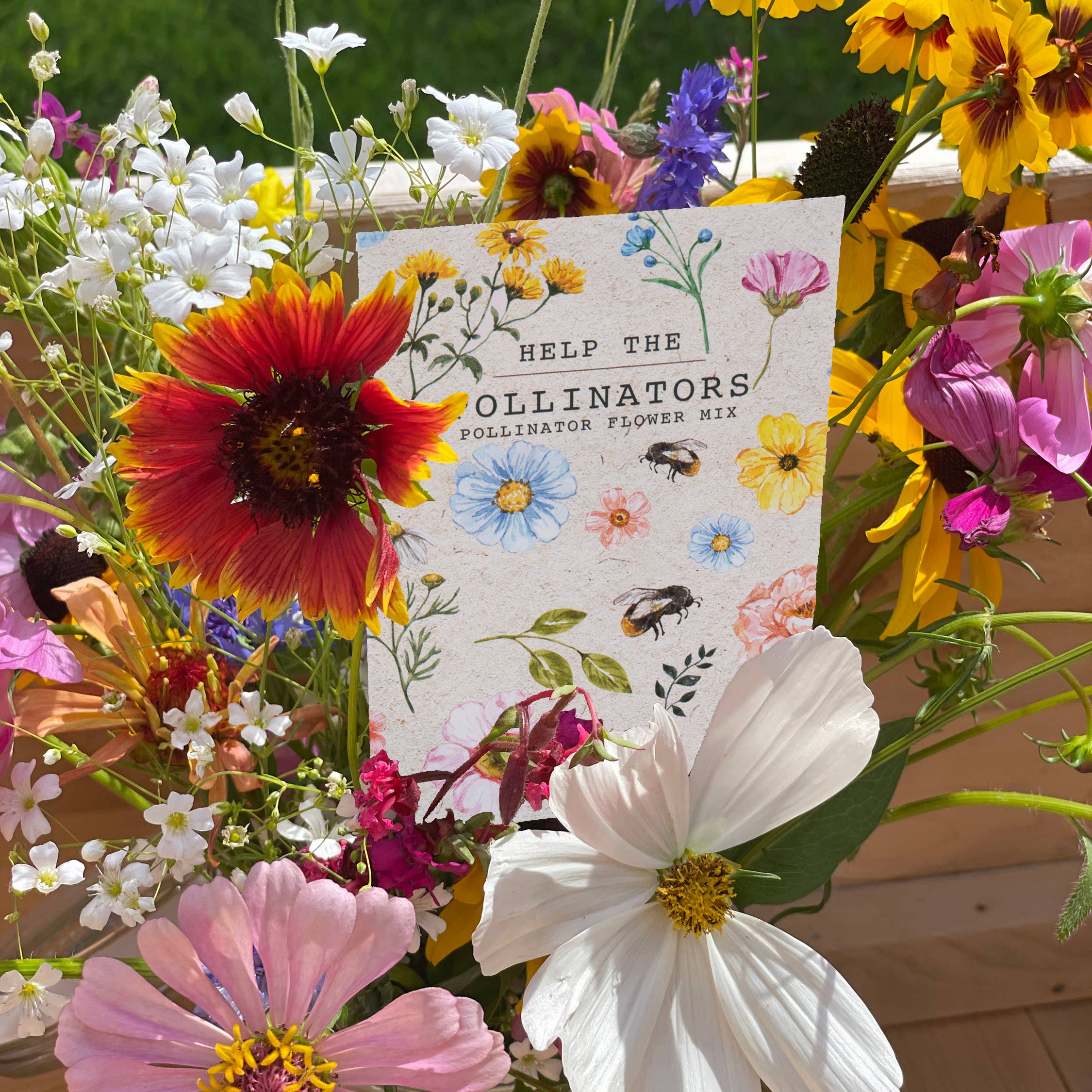 Help Pollinators Kraft Bee - Pollinator Wildflower Seed