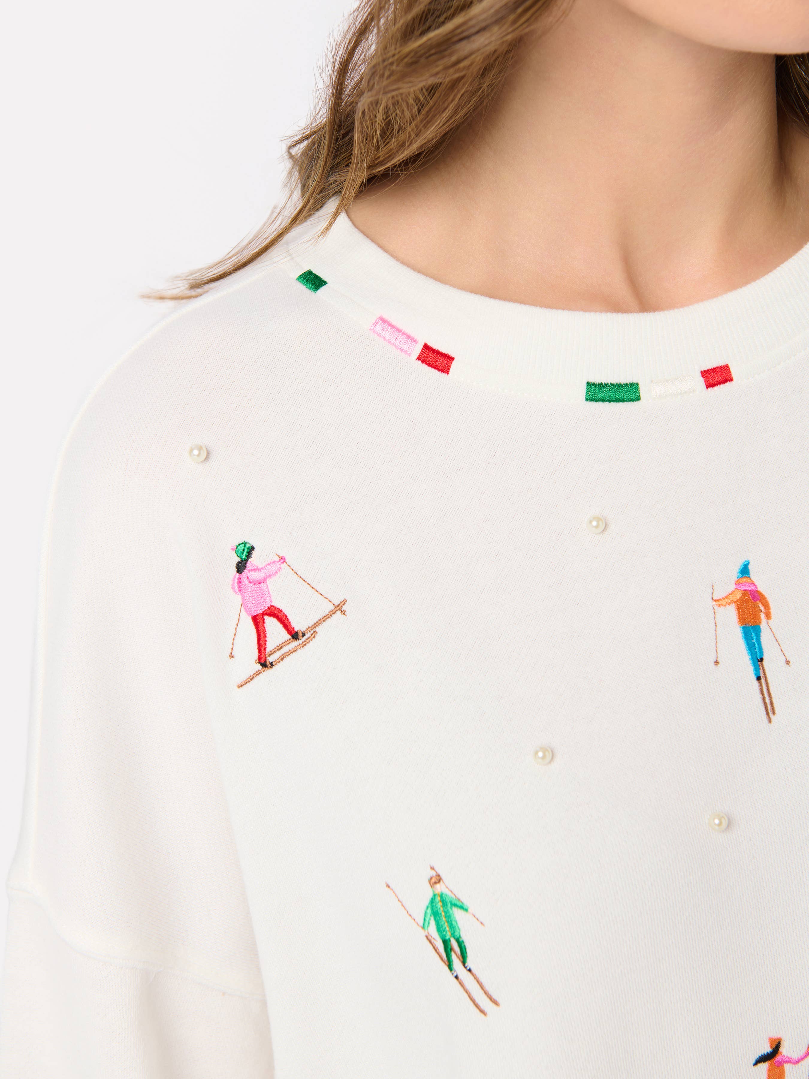 Skiers with Pearls Relaxed Sweatshirt