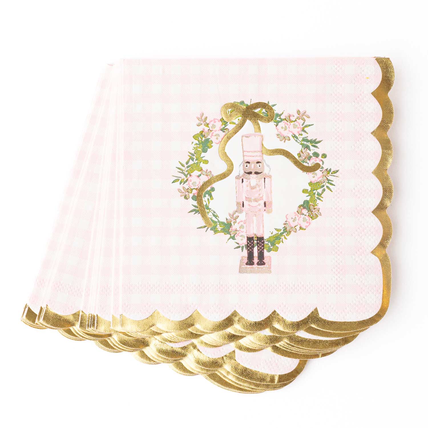 Sugarplum Gingham Paper Cocktail Napkin