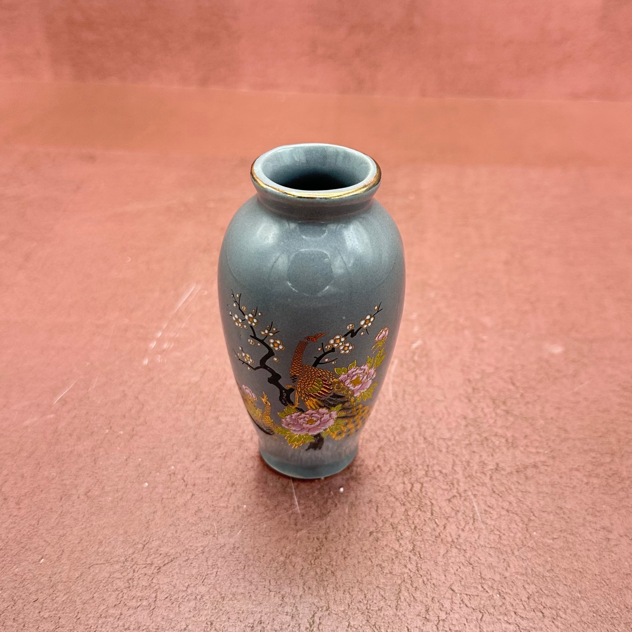 Mini Gray Blue Hand Painted Chinese Vases