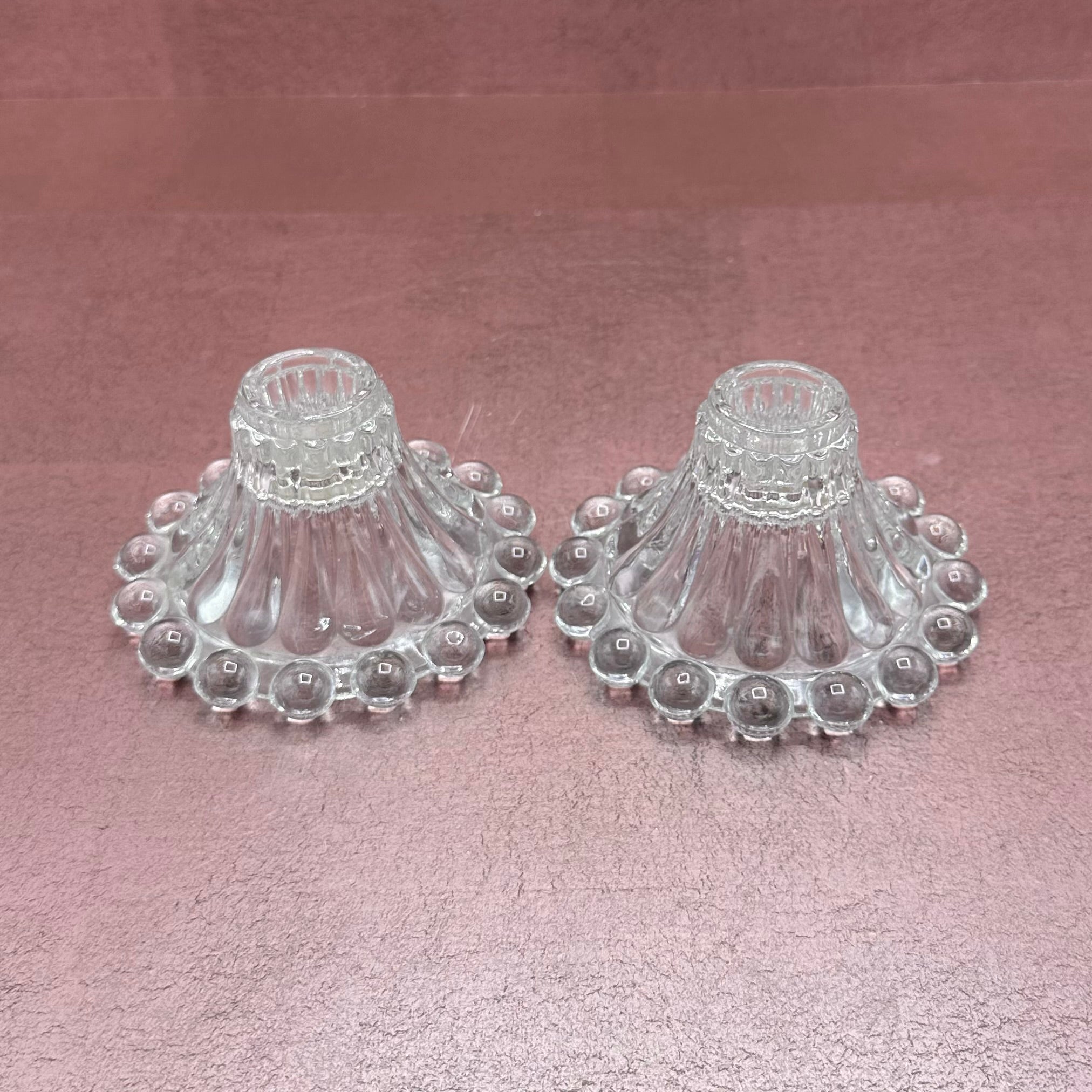 Bubble Edge Taper Candle Holder Pair
