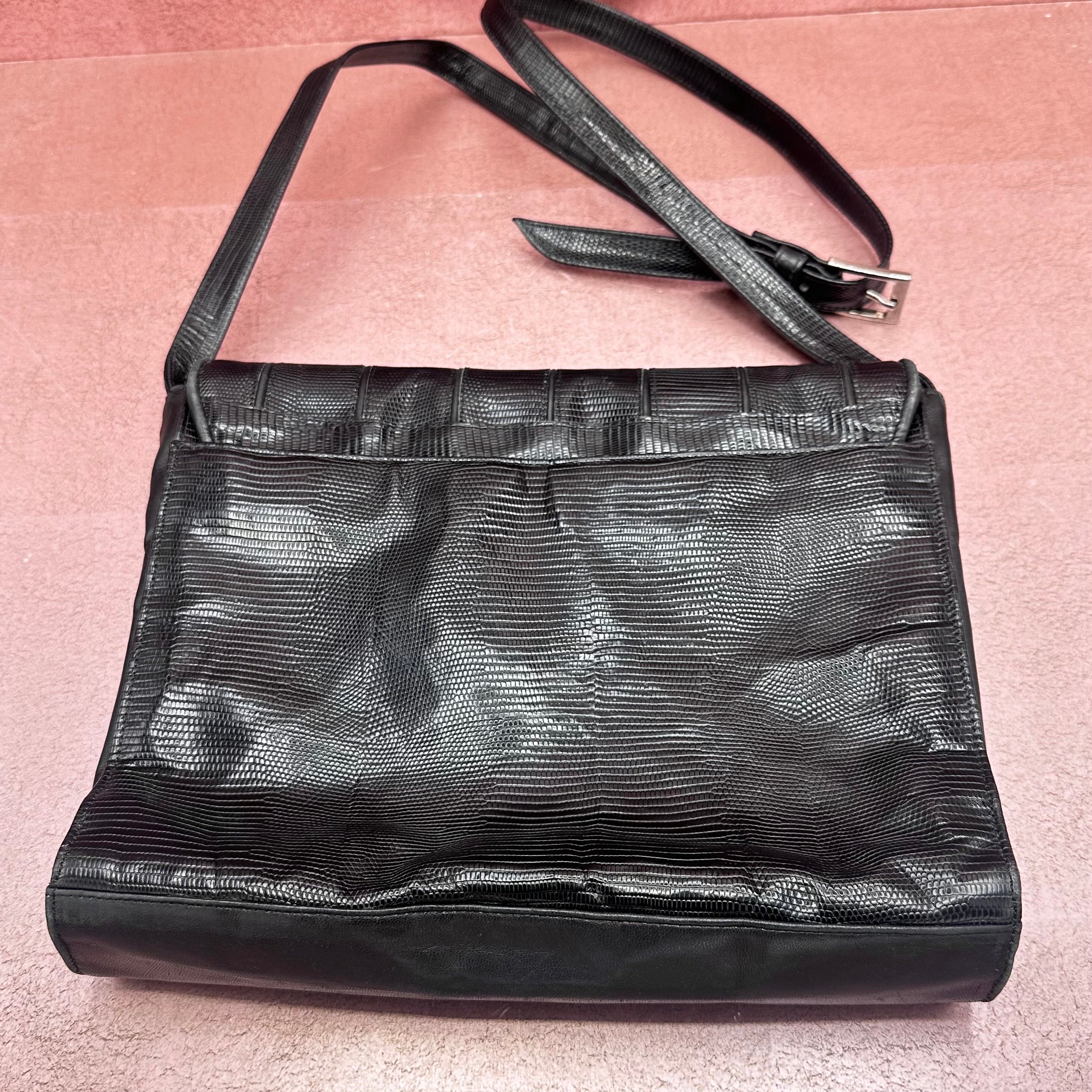 Sharif Vintage Leather Faux Lizard Purse