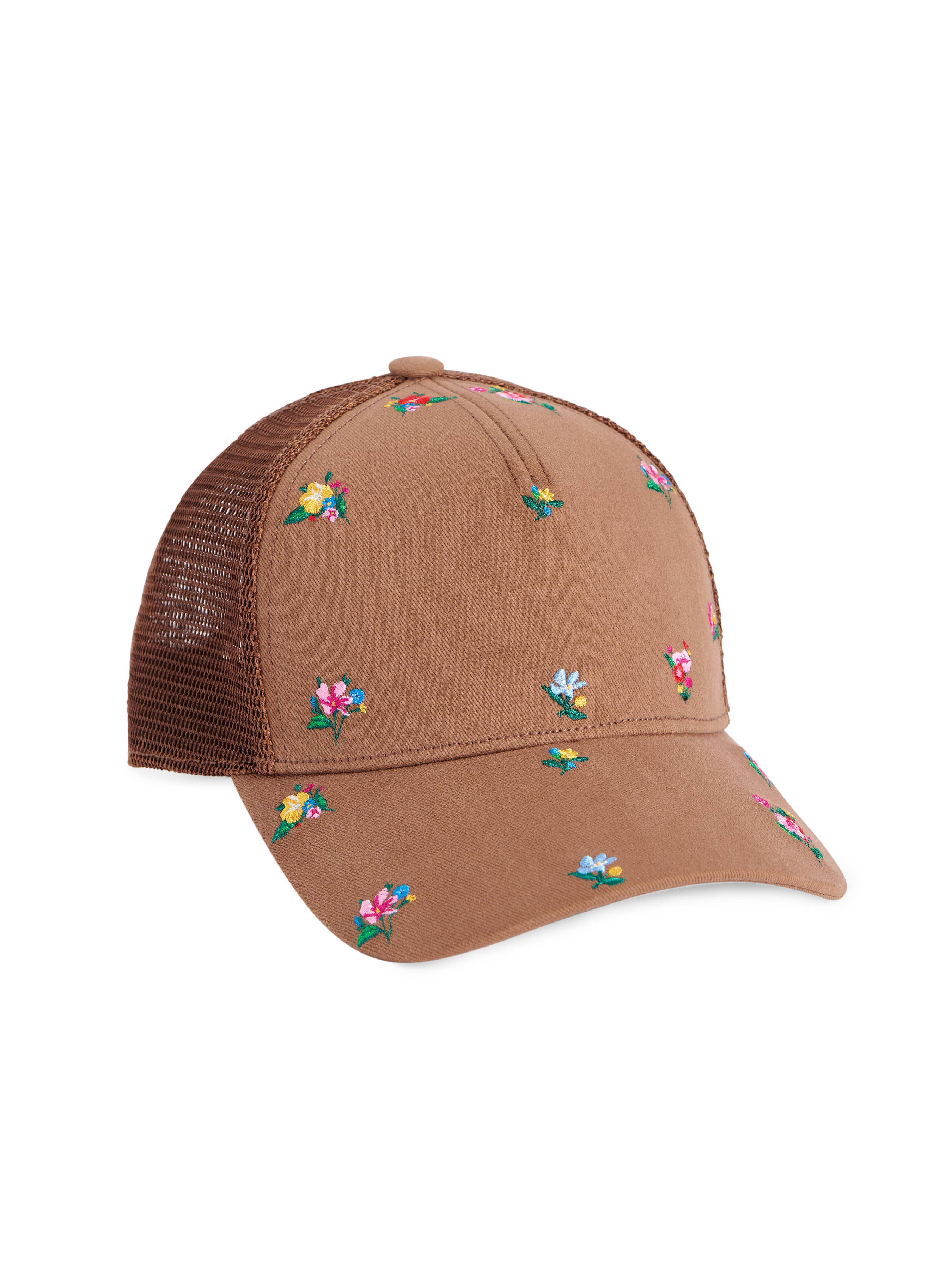 Floral Brown Trucker Hat