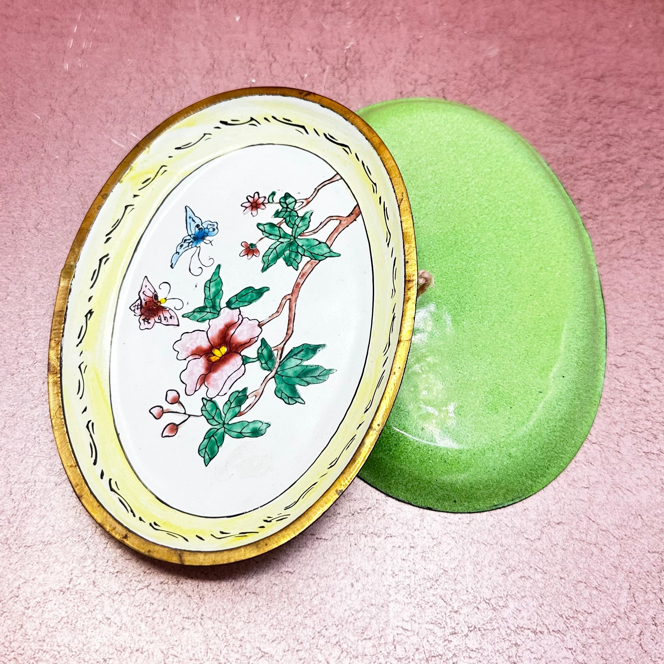 Cloisonné Enamel Oval Plate