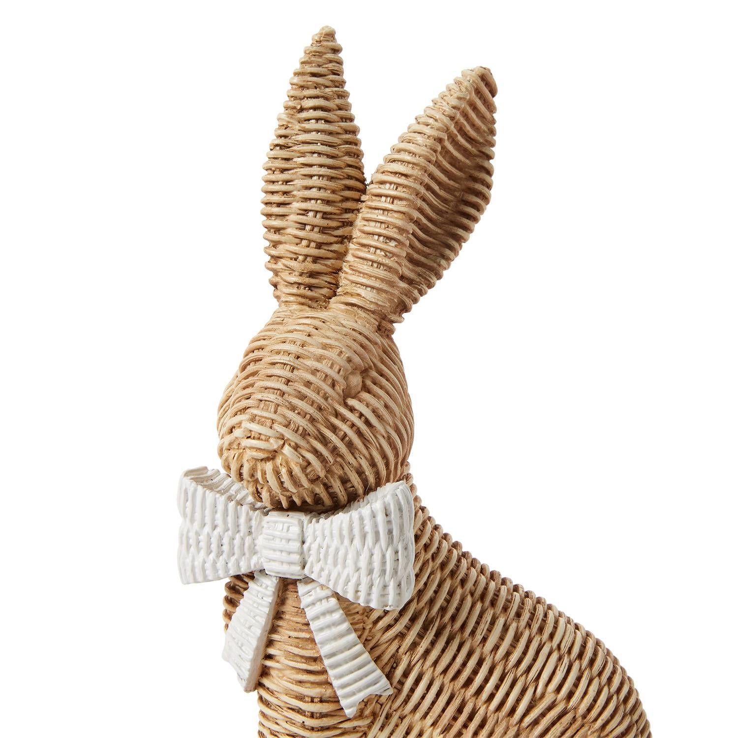 Wicker Weave Bunny with Bow
