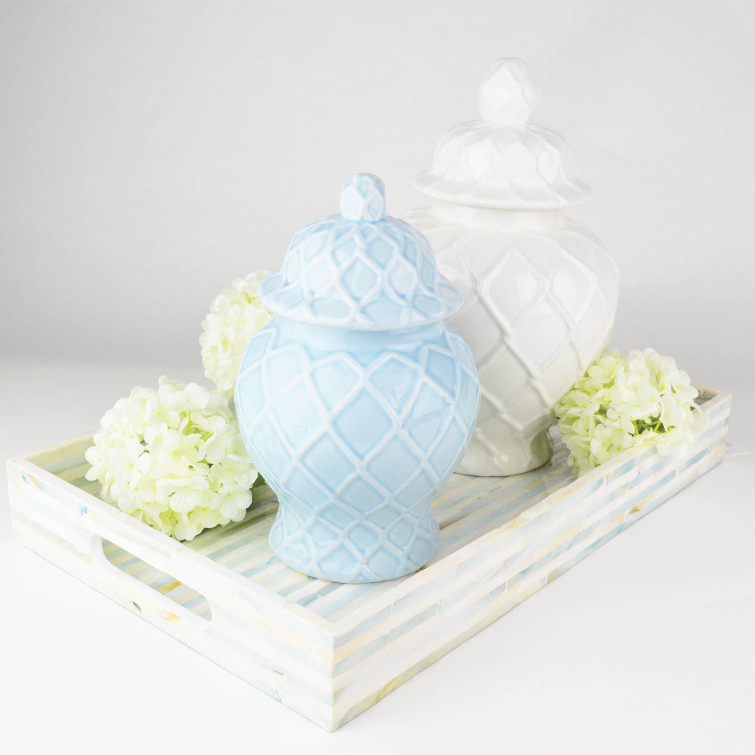 Light Blue Textured Ginger Jar Small