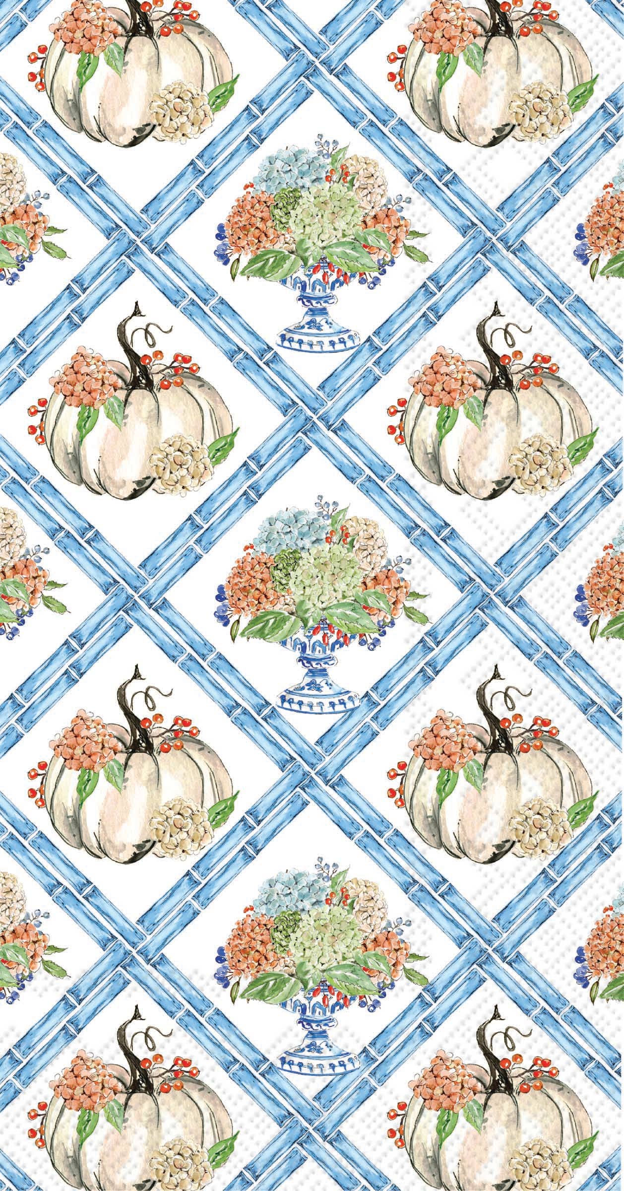 Fall Hydrangea Trellis Paper Guest Towel Napkins