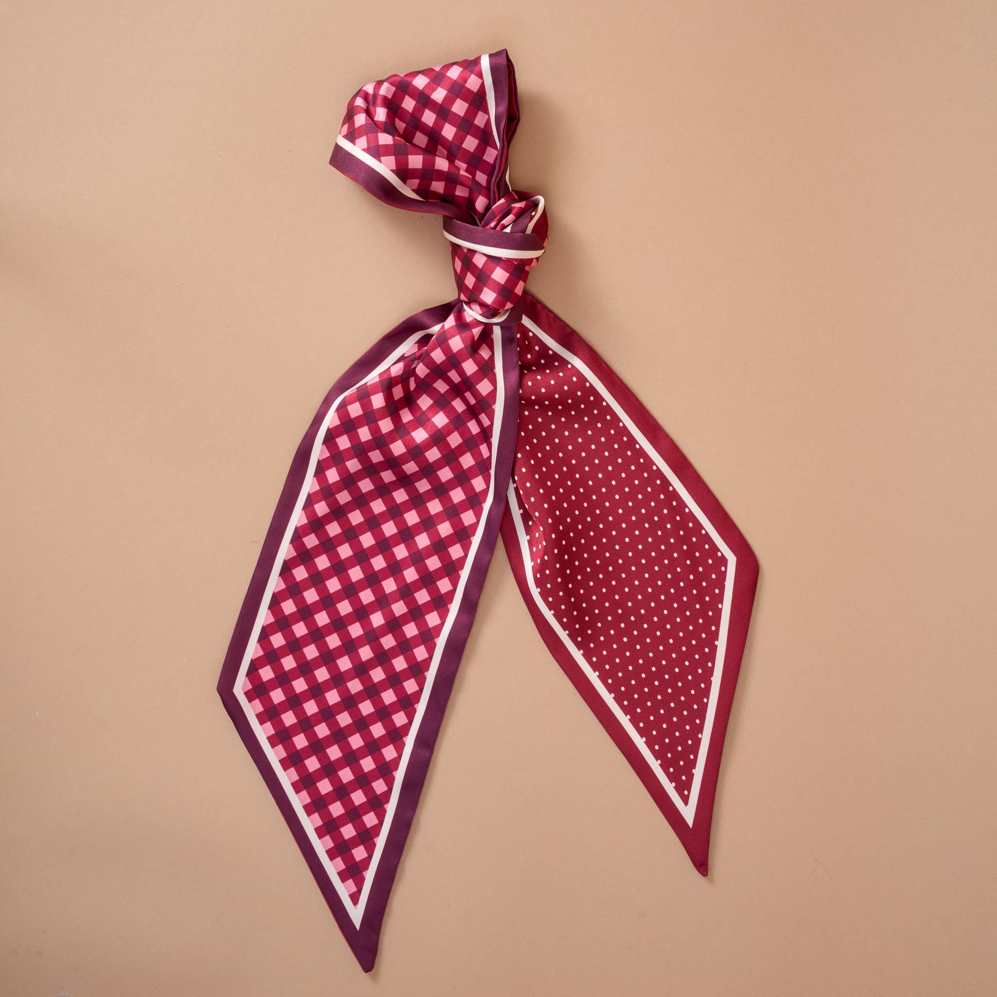 Twirl Scarf Gingham Burgundy