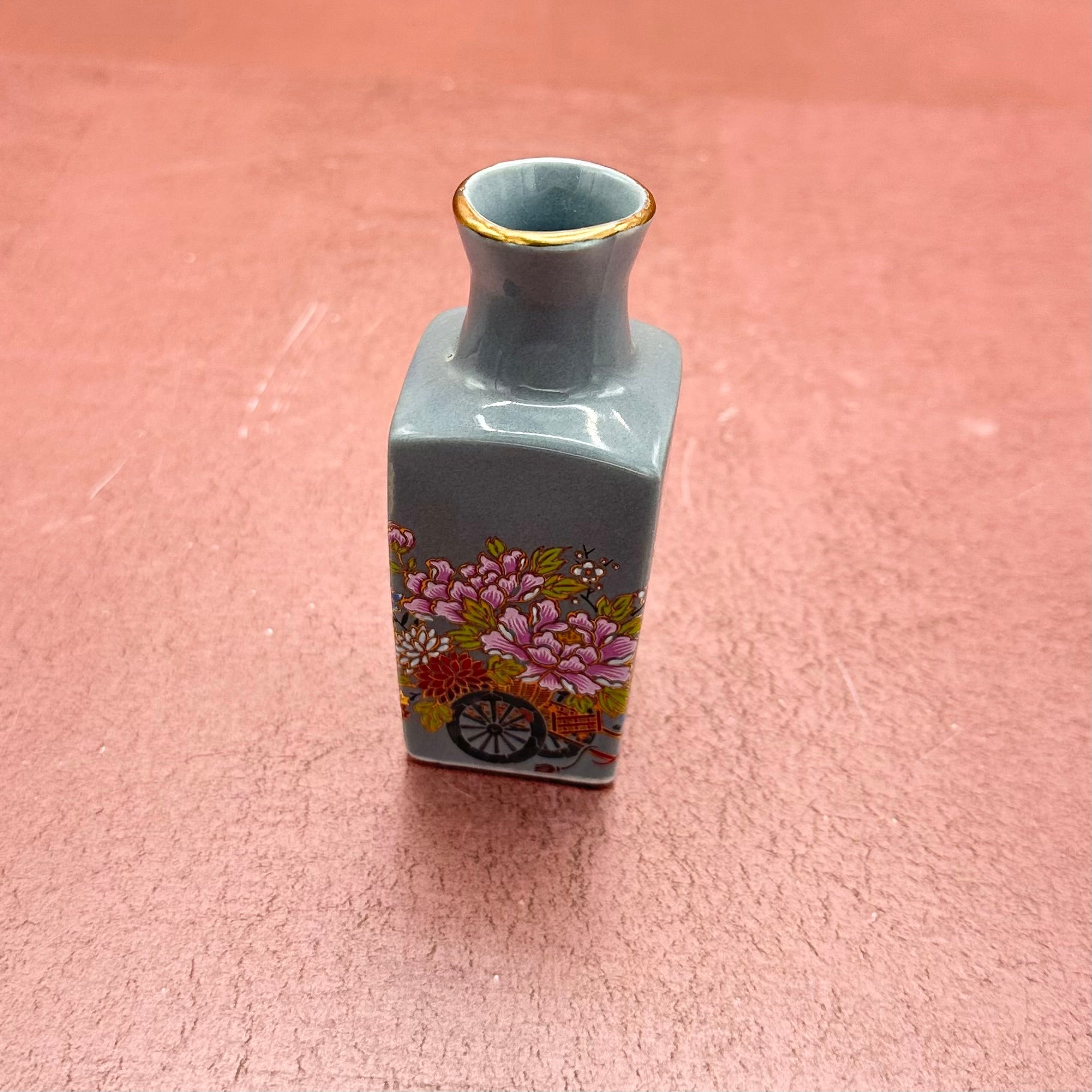 Mini Gray Blue Hand Painted Chinese Vases