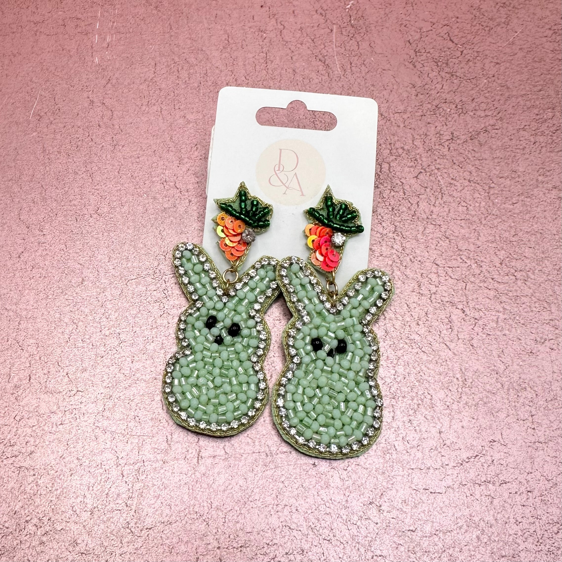 Green Peep Bunny Earring