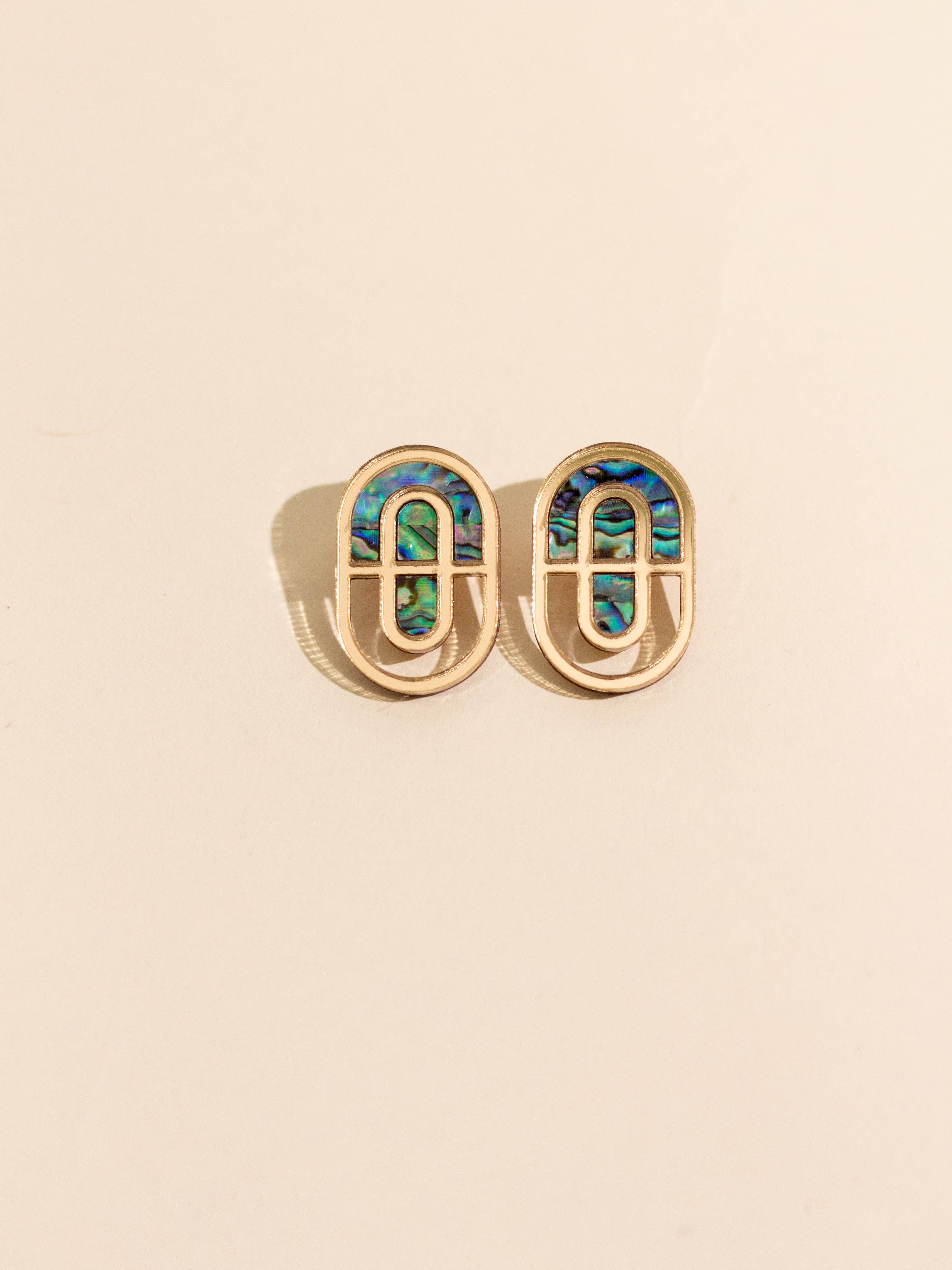 Devin 1  Abalone Shell Stud Earrings
