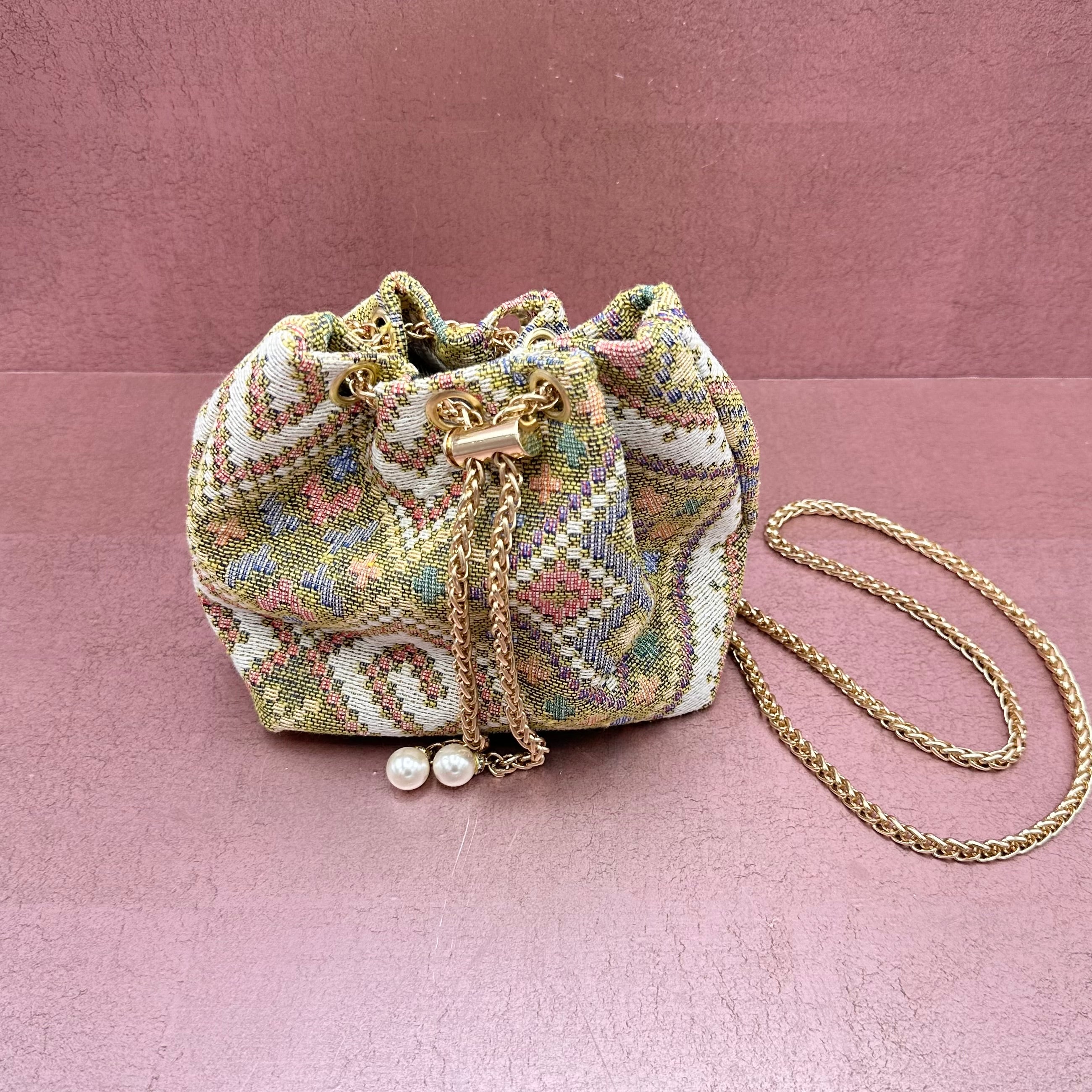 Multicolor Mini Boho Drawstring Handbag
