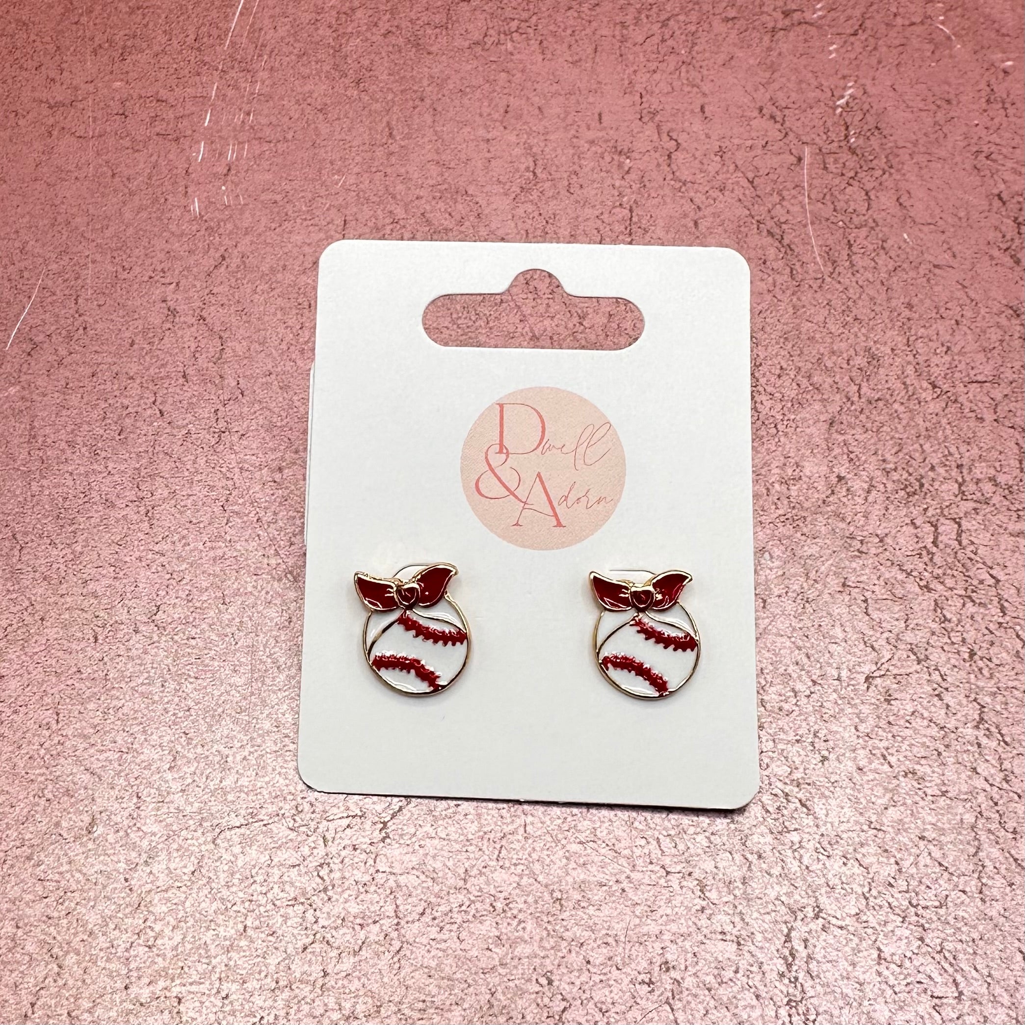 Bandana Baseball Stud Earrings