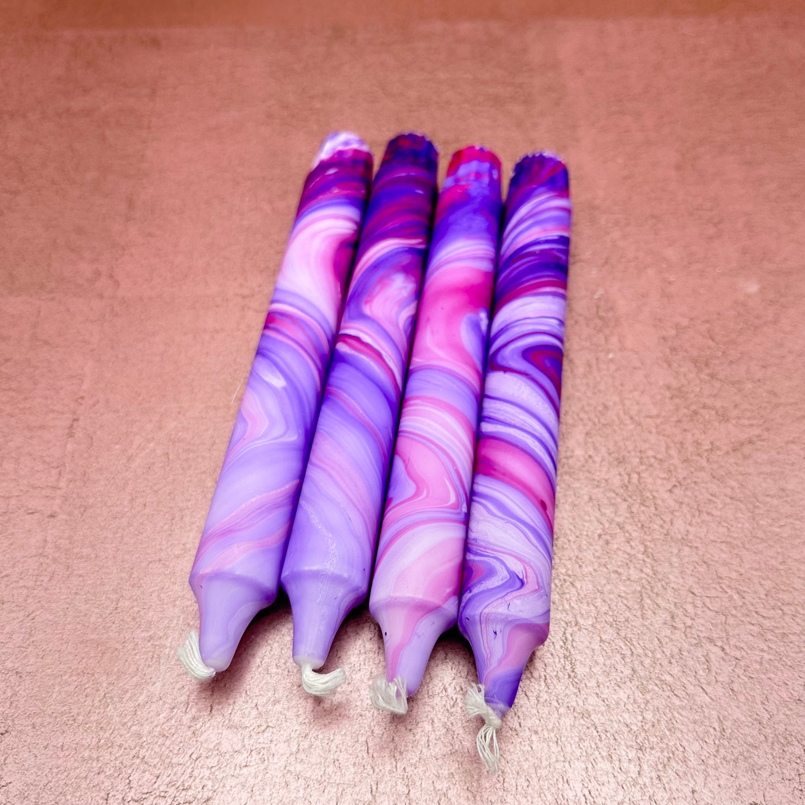 Tapered Marble Candles Set of 4