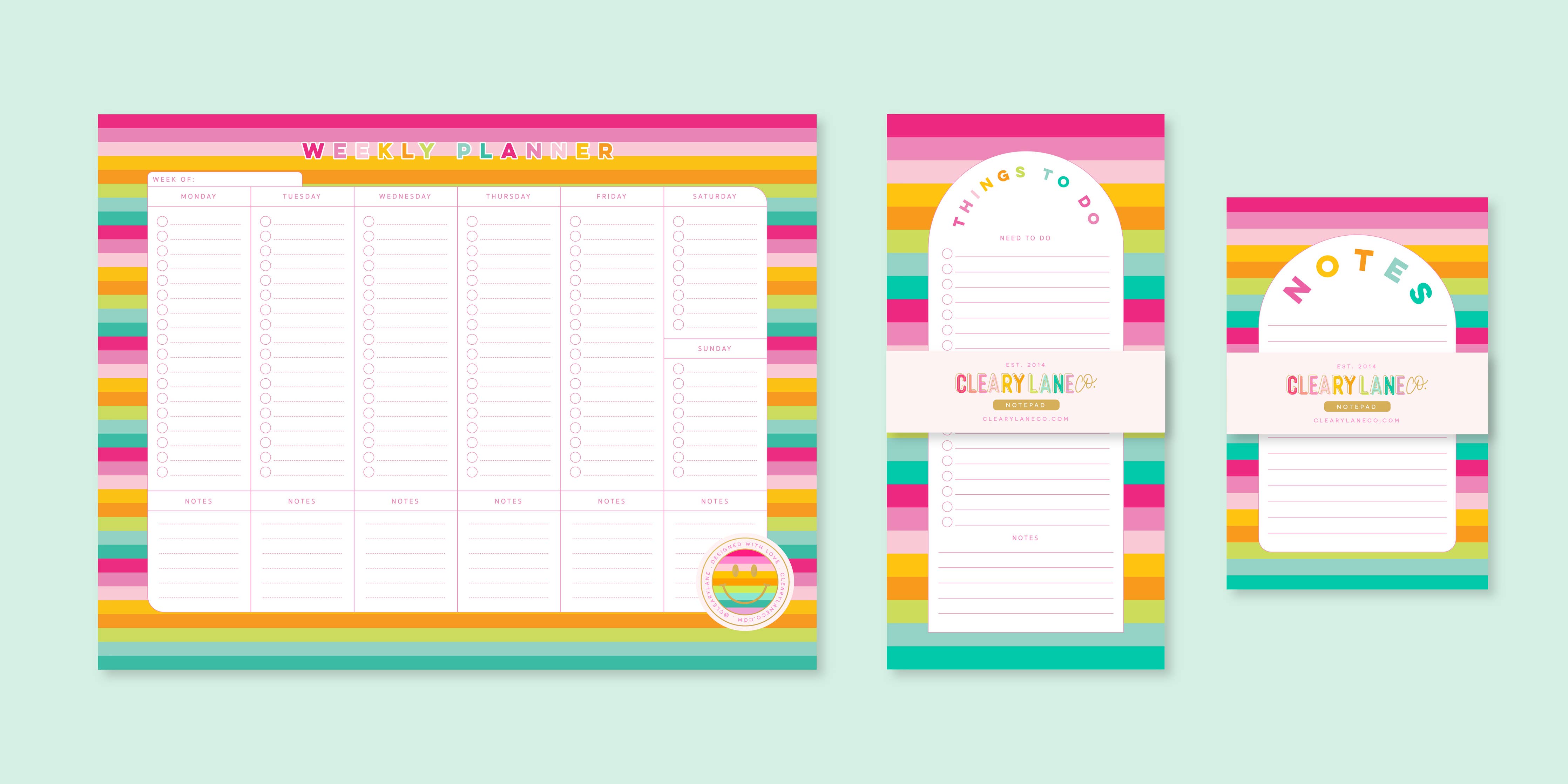 Rainbow Sunset Notepad  4"x6"