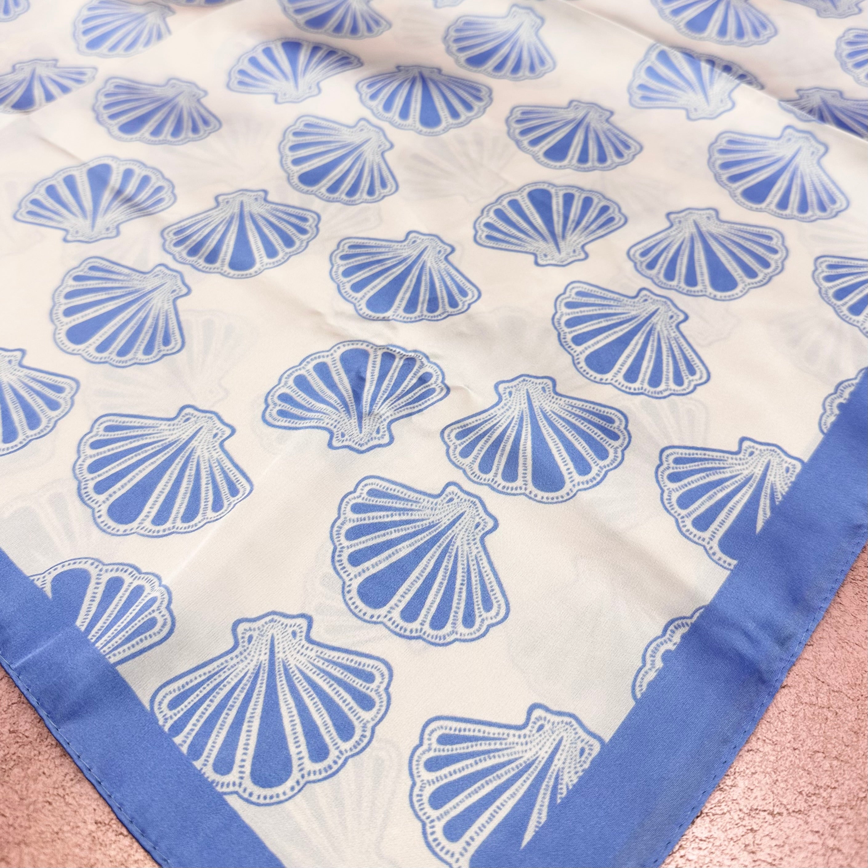 Blue & White Shell Scarf