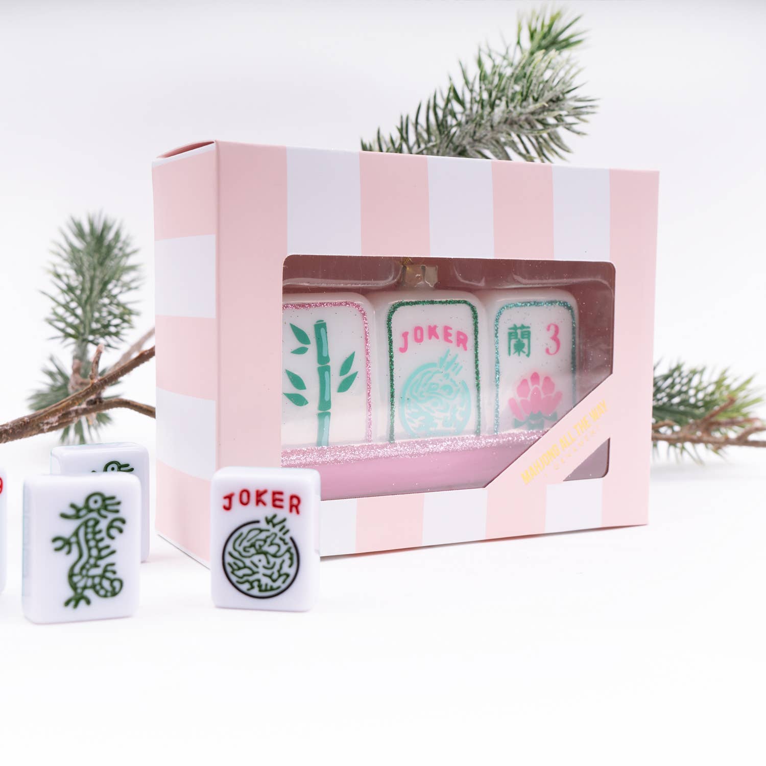 Mahjong Tile Glass Ornament