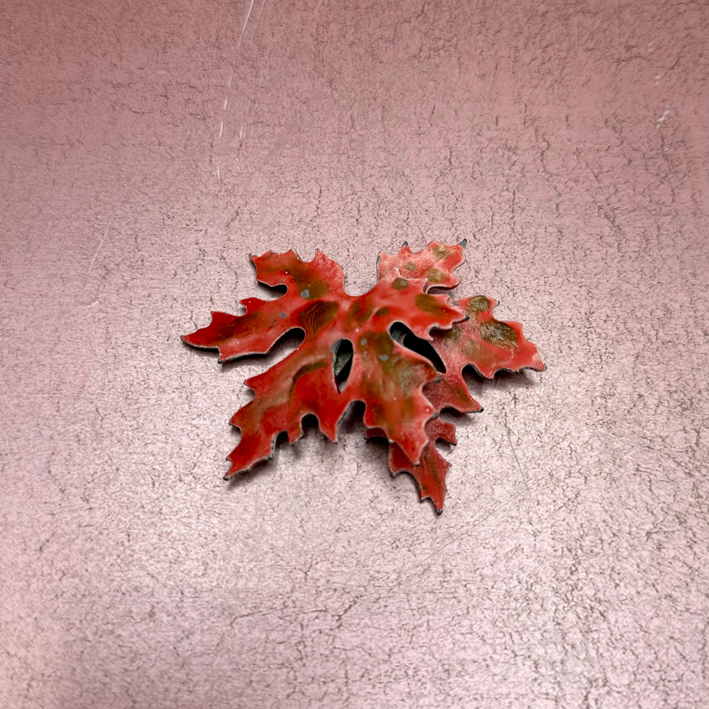 Red maple Leaf Enamel Brooch