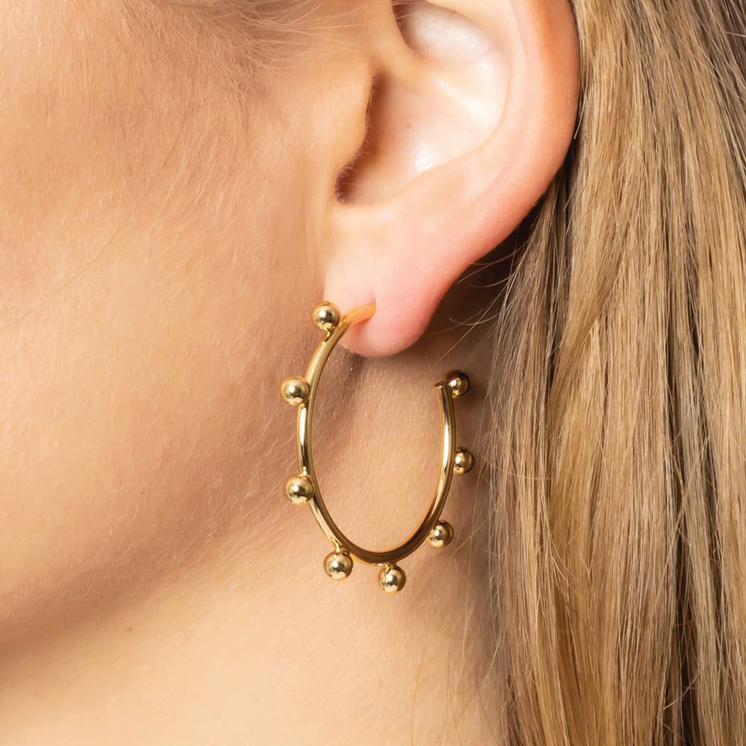 Studded Hoop Earring Large