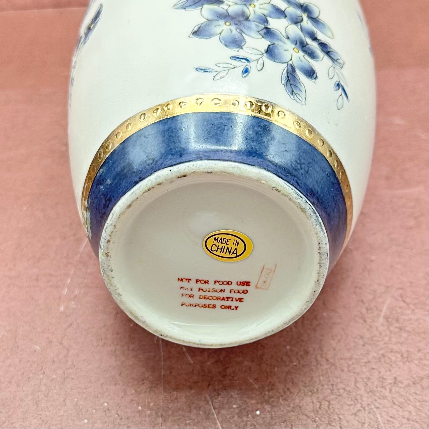 Blue & White Basketweave Vase