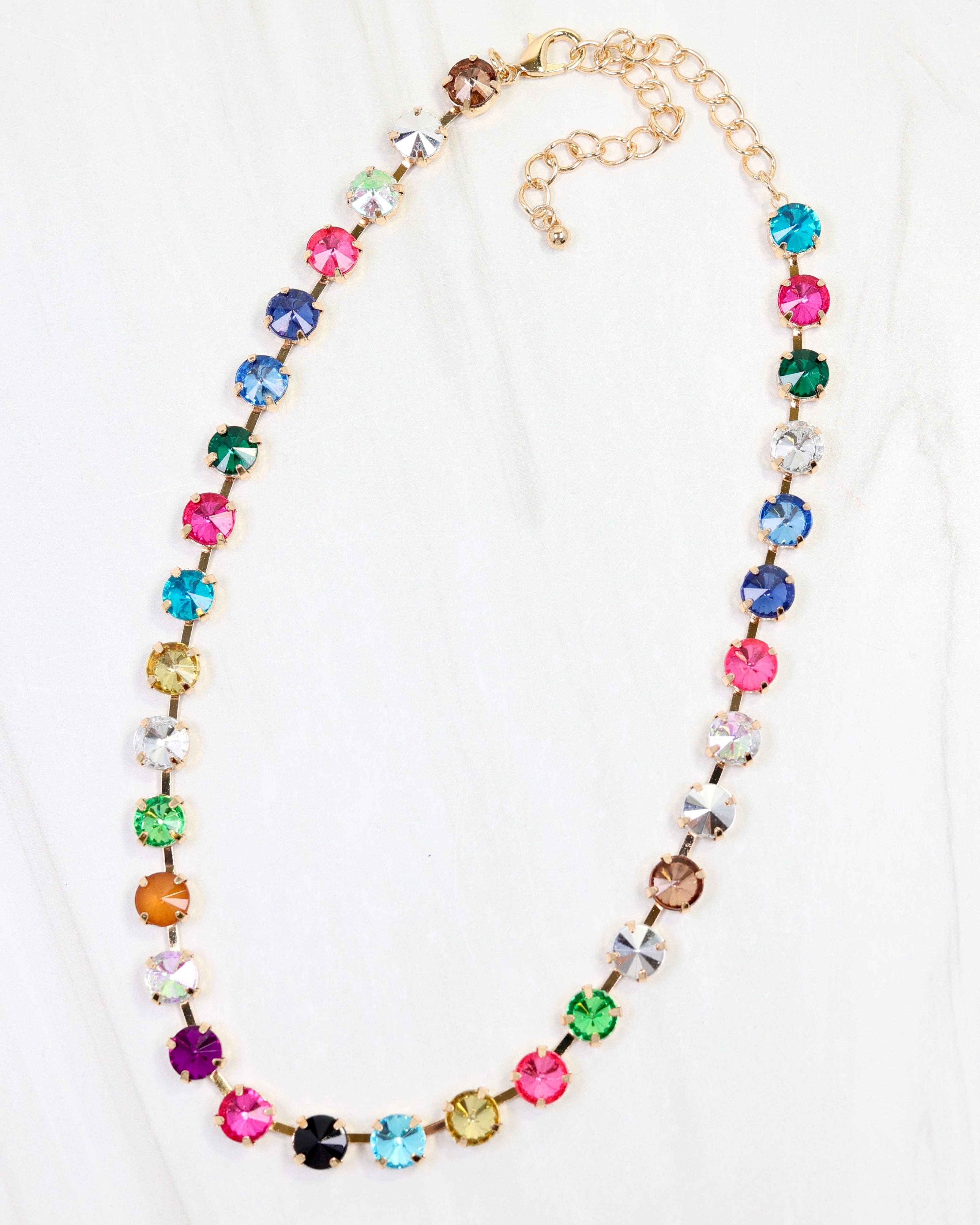 Shalimar Rhinestone Necklace Dark