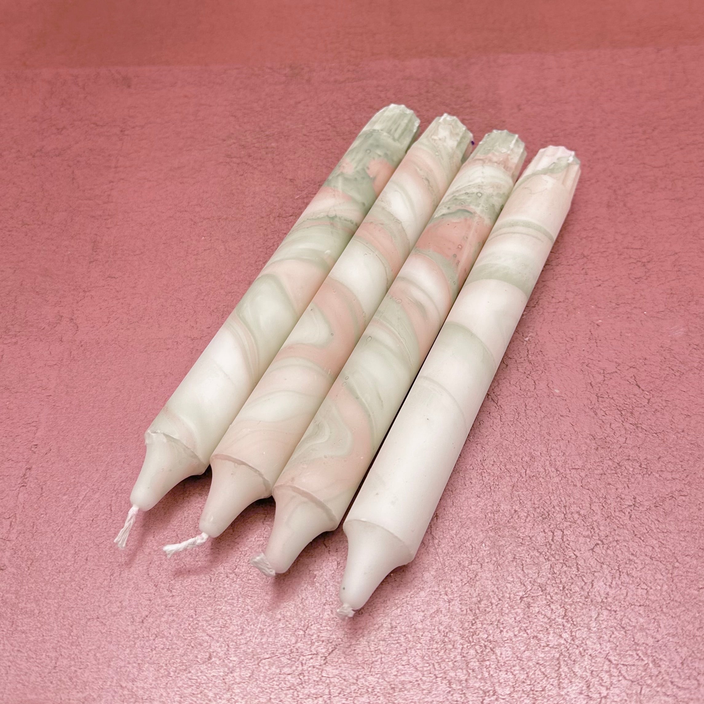Tapered Marble Candles Set of 4