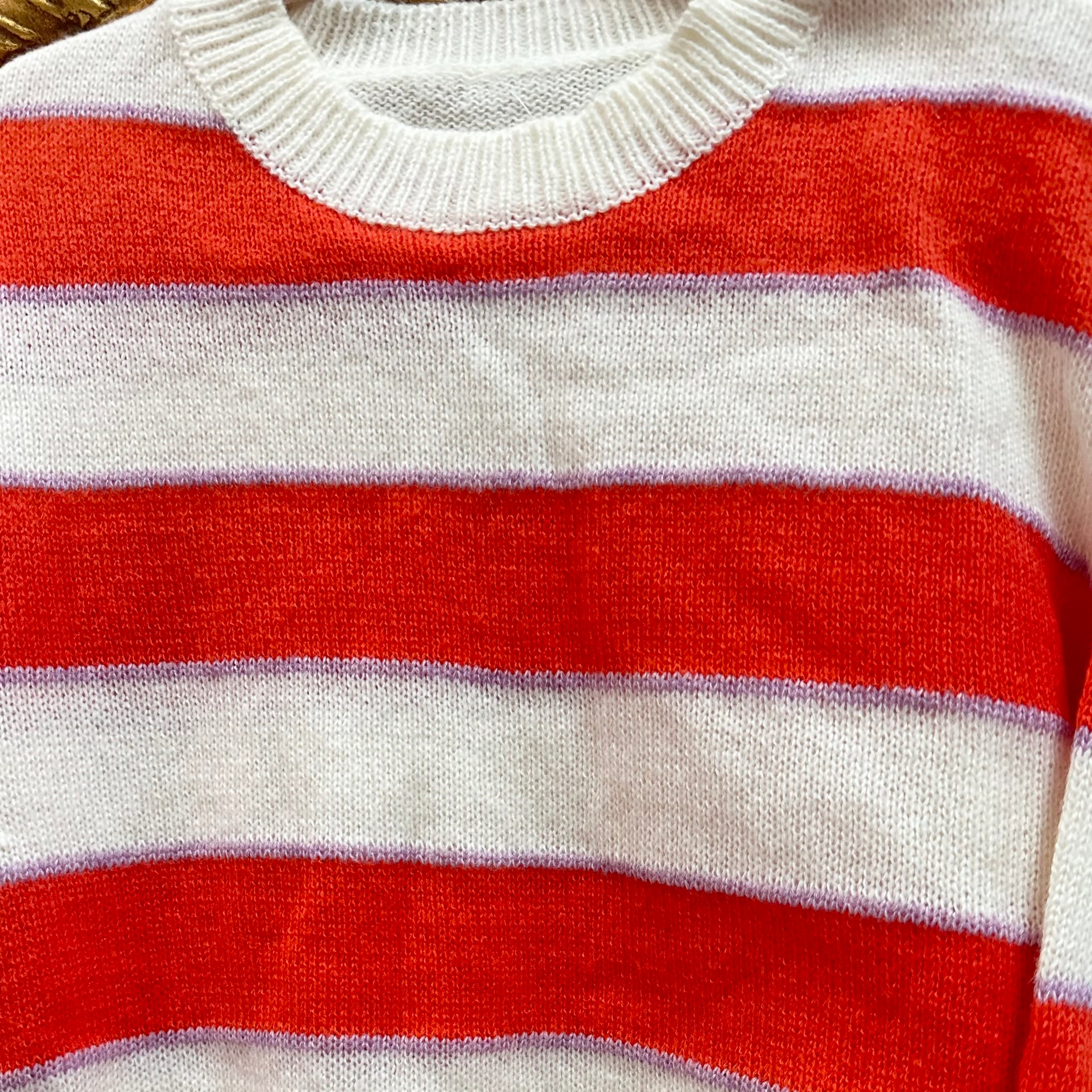Striped Color Block Crewneck Sweater