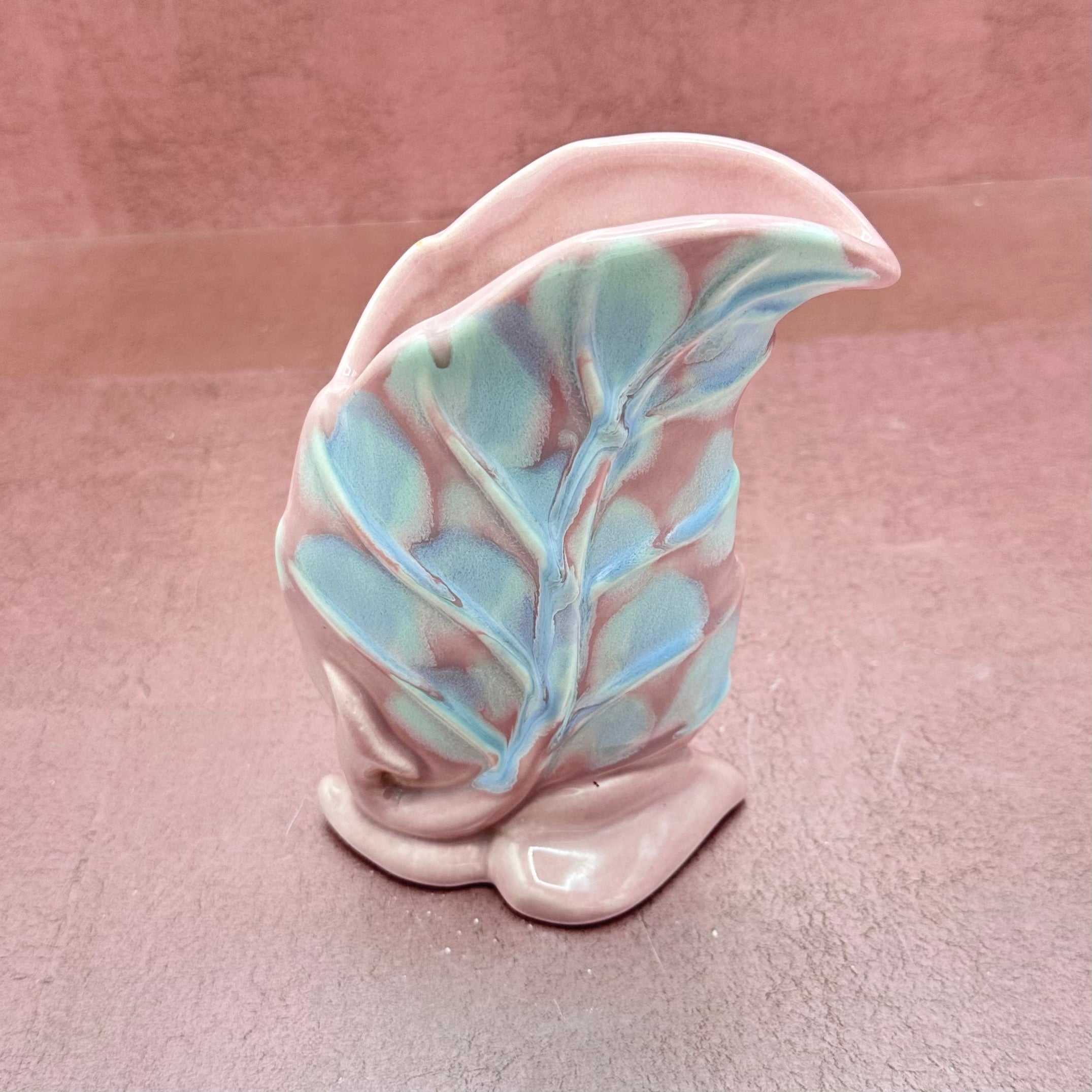 Pink & Blue Leaf Vase
