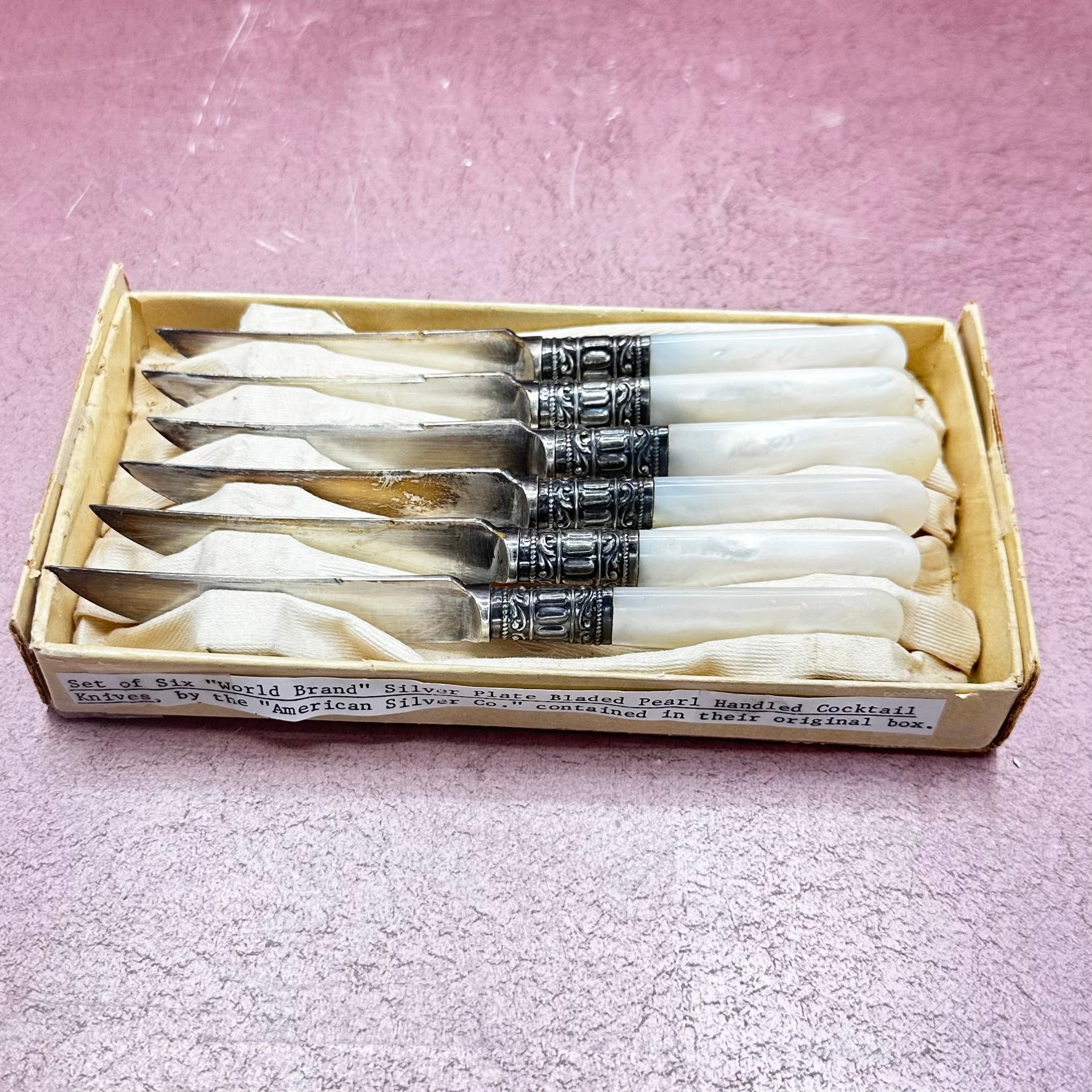 Knife Silver w/ Ivory Set of 6